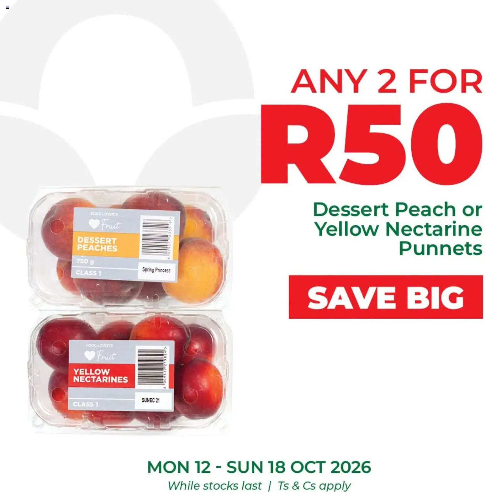 New Food Lover's Market catalogue – valid from 12/10/2026 | Page: 3 | Products: Dessert, Fruit, Peach, Nectarines