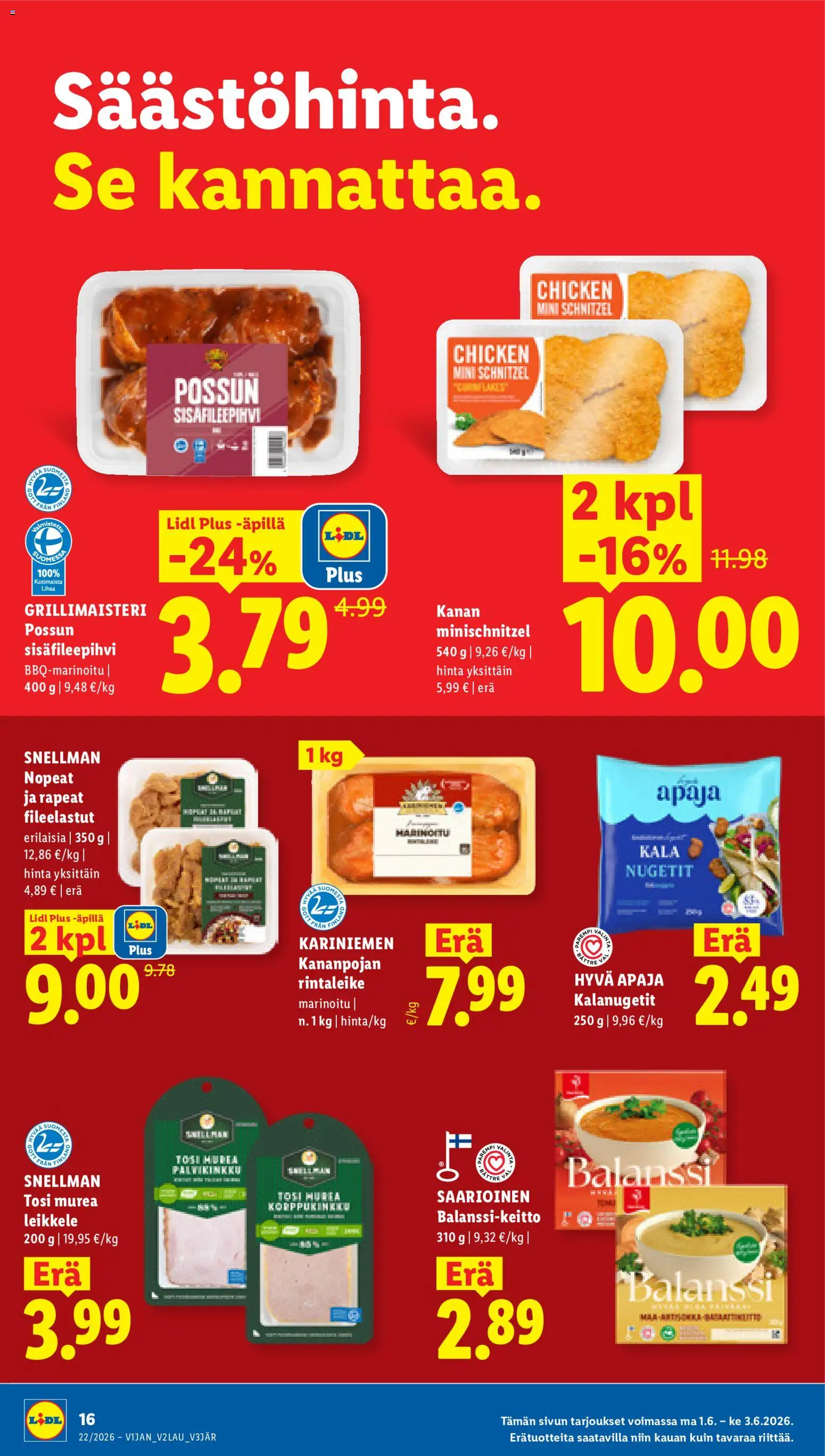 Lidl tarjoukset - Helsinki – voimassa 28.05.2026 alkaen | Sivu: 22 | Tuotteet: Nugetit, Kala