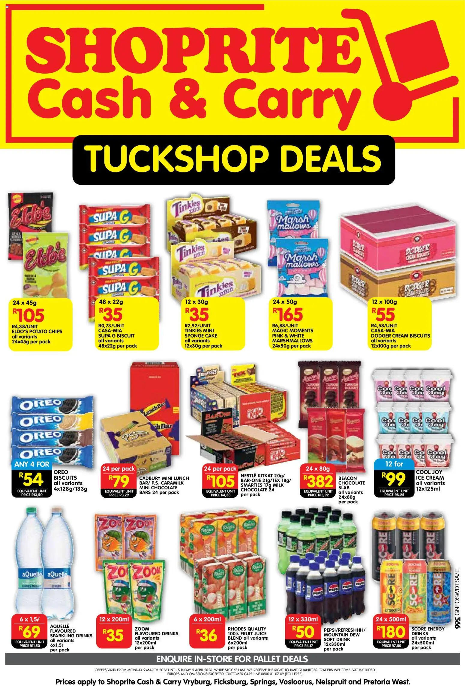 New Shoprite catalogue – valid from 09.03.2026 | Page: 1 | Products: Biscuits, Chips, Cream, Fruit