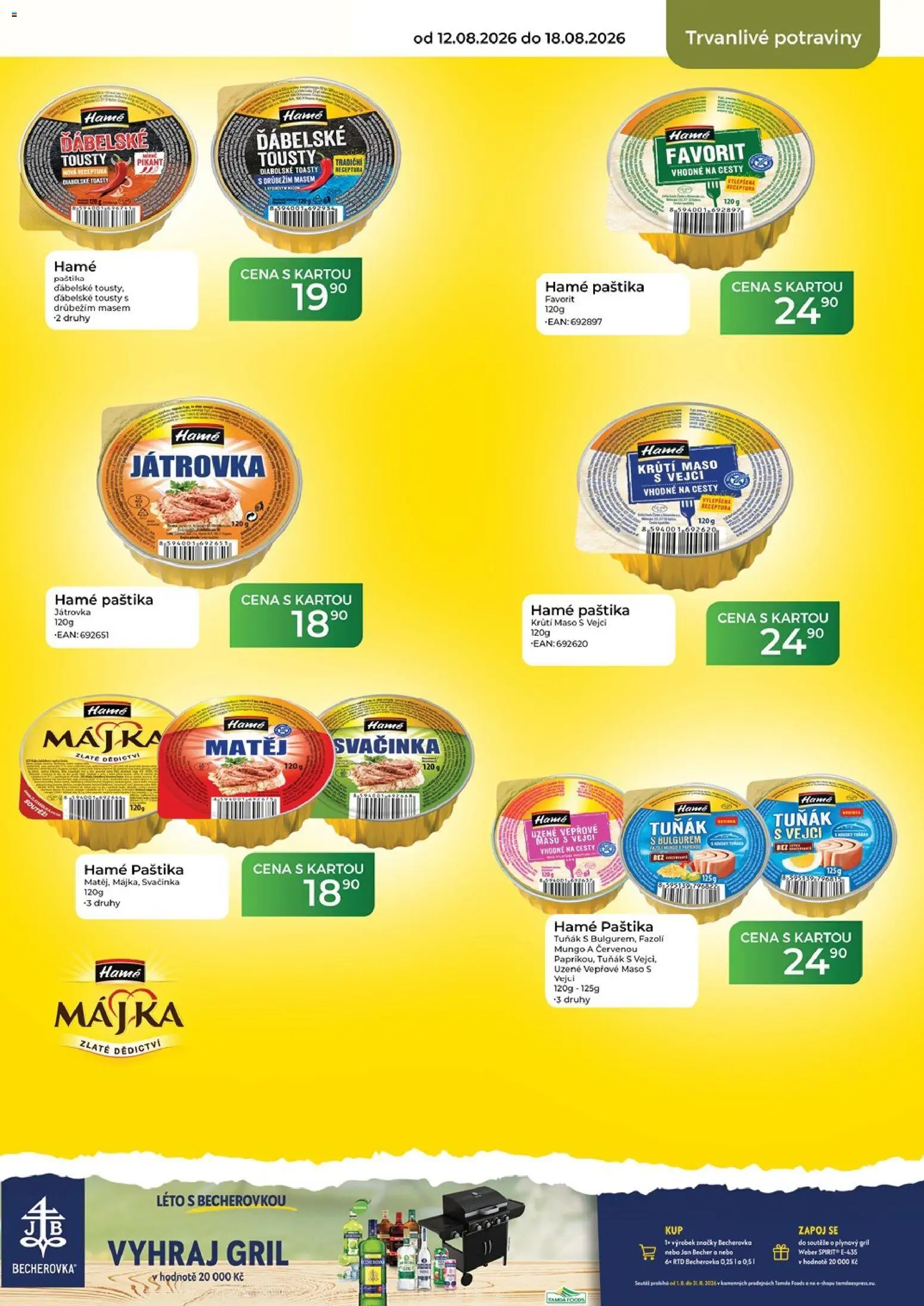 Tamda Foods leták od 12.08.2026 | Strana: 43 | Produkty: Tousty, Gril, Becherovka, Paštika