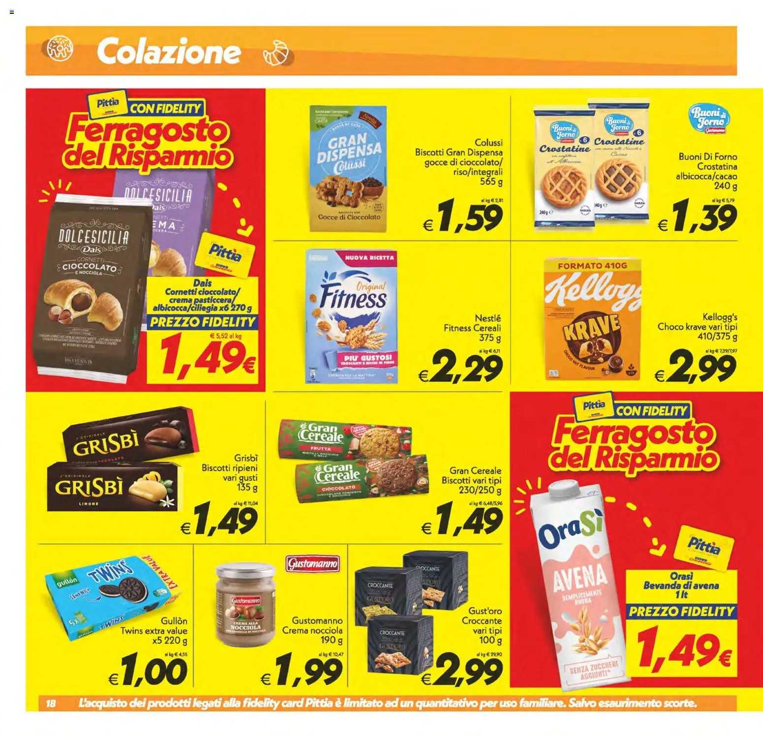 Volantino SuperConveniente del 11/08/2026 | Pagina: 18 | Prodotti: Cioccolato, Frutta, Limone, Forno