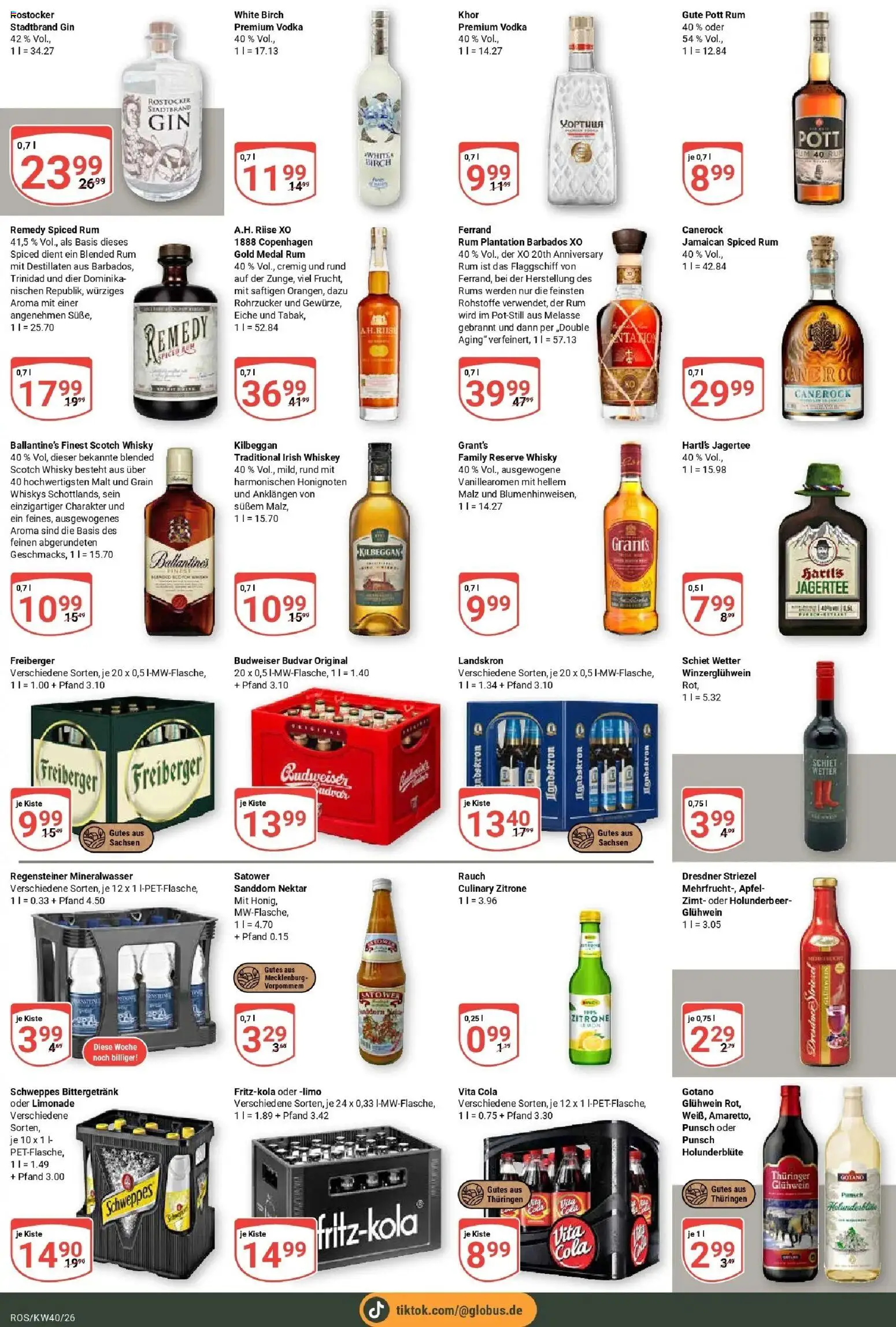 Globus Prospekt Lambrechtshagen (ab 28.09.2026) » Angebote online | Seite: 18 | Produkte: Cola, Zitrone, Vodka, Gin