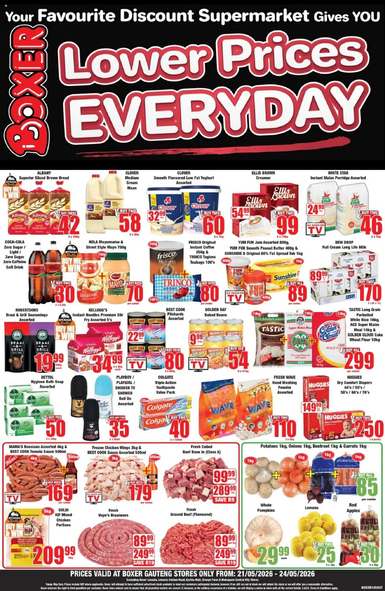 New Boxer catalogue – valid from 21.05.2026 | Page: 1 | Products: BB cream, Shower, Onions, Mayonnaise