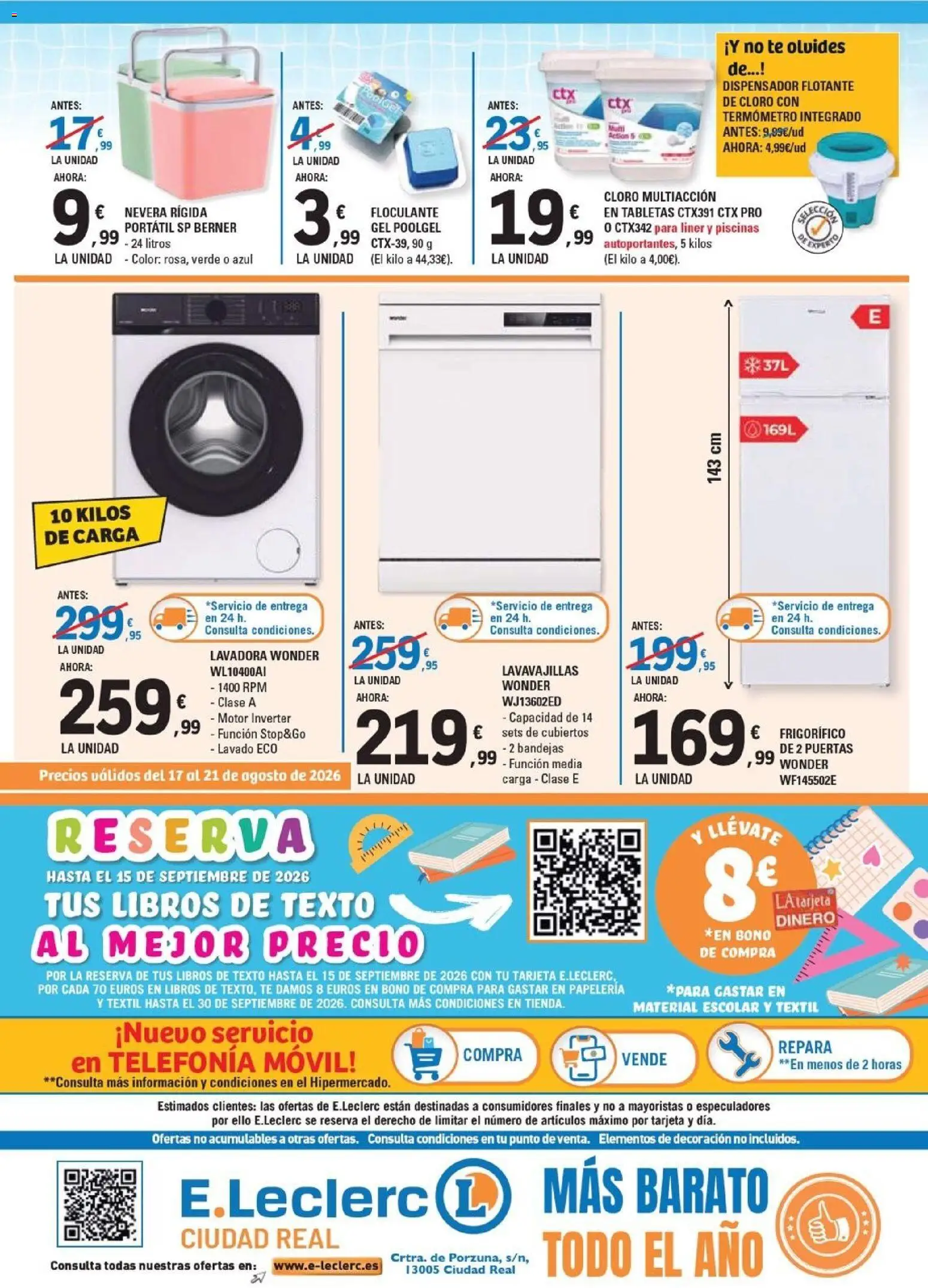 E.Leclerc Ciudad Real │ válido desde el 17/08/2026 | Página: 4 | Productos: Portátil, Lavadora, Lavavajillas, Decoración