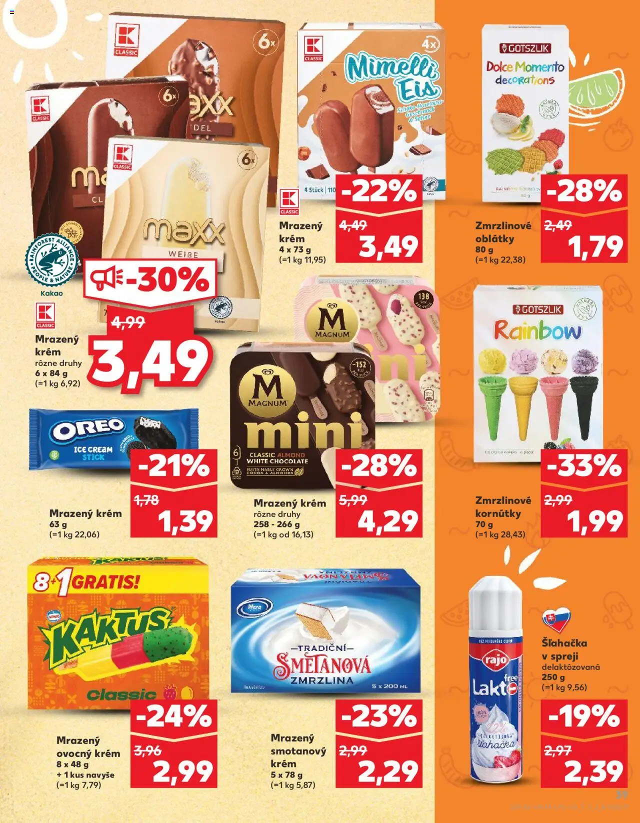 Nové Kaufland akcie – leták je platný od 21.08.2025 | Strana: 39 | Produkty: Oblátky, Magnum, Oreo, Kakao
