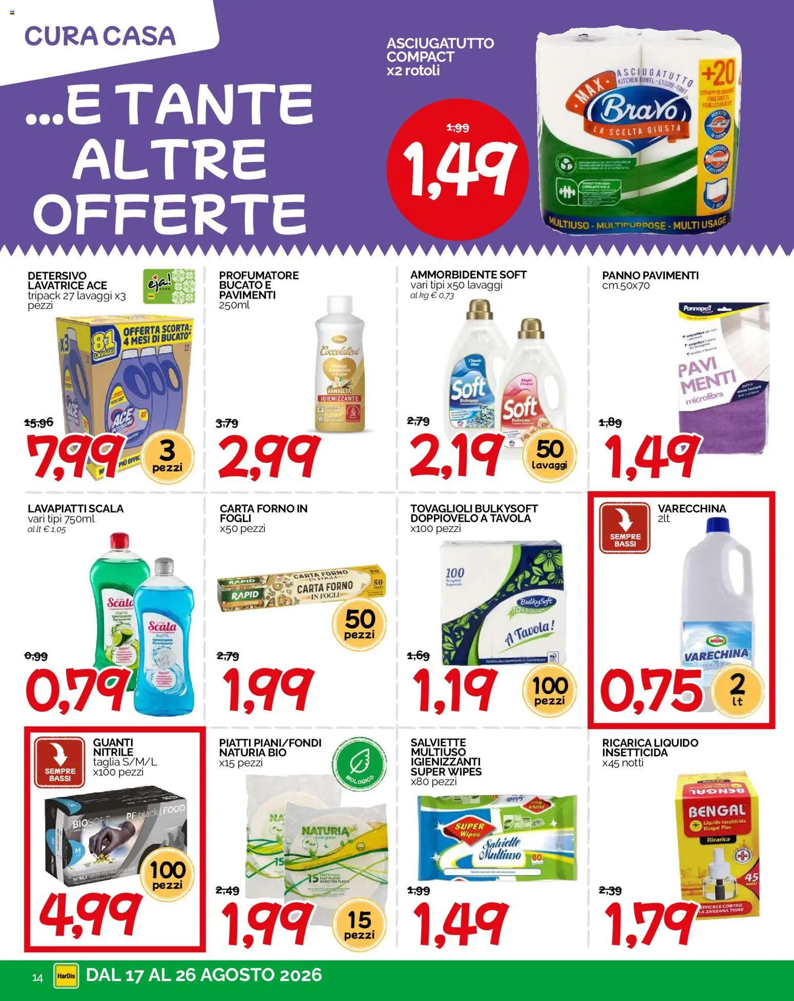 Volantino HarDis del 17/08/2026 | Pagina: 14 | Prodotti: Balsamo, Piatti, Scala, Insetticida
