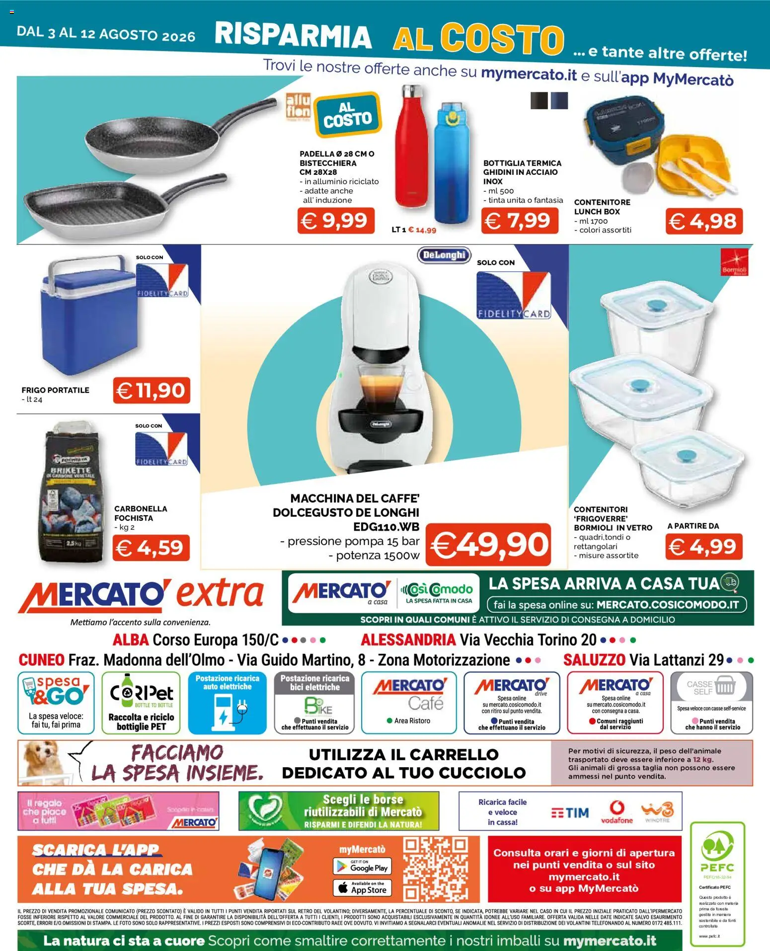 Volantino Mercatò del 03/08/2026 | Pagina: 20 | Prodotti: Bistecchiera, Frigo portatile, The, Bottiglia