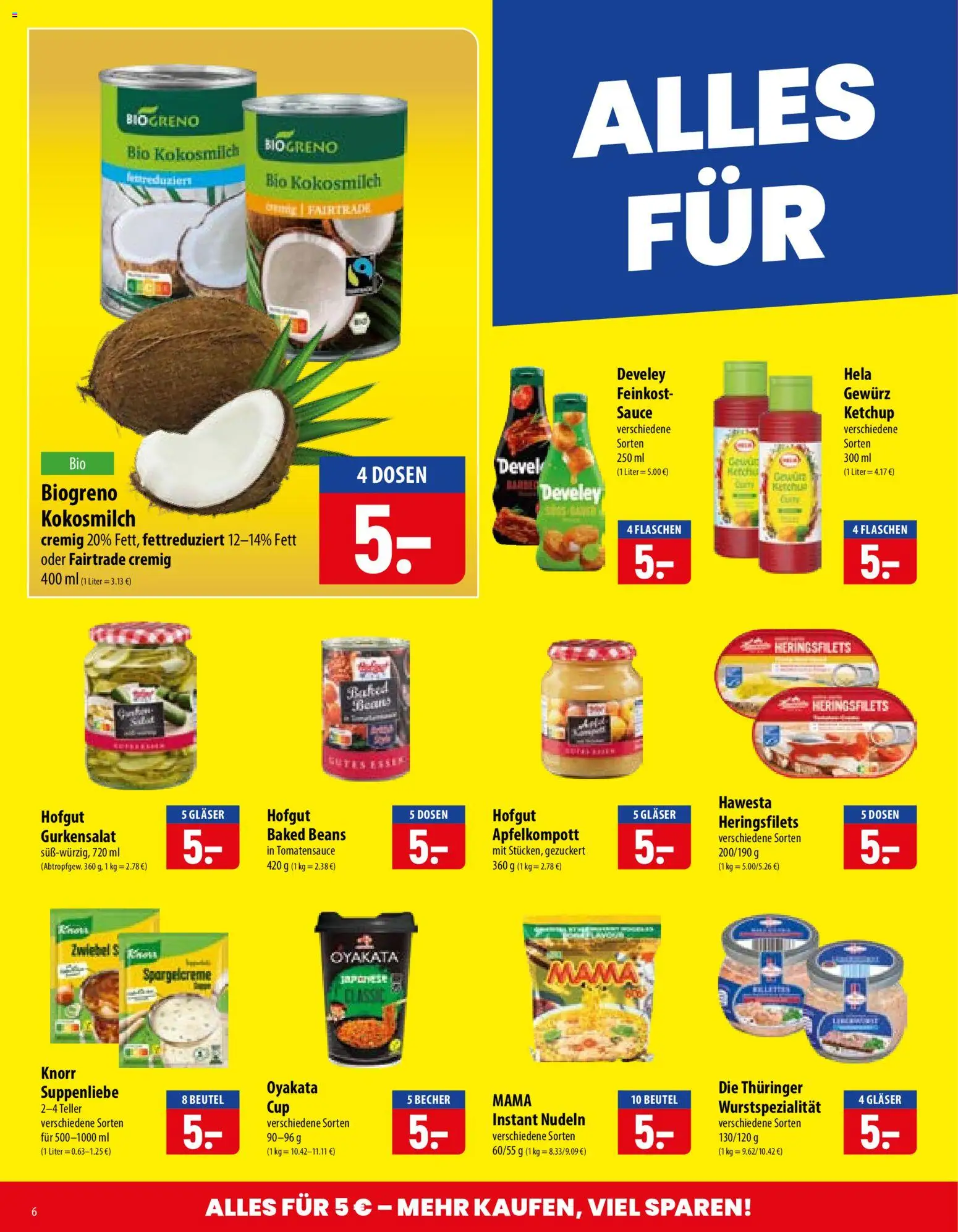 Famila Prospekt – gültig ab 10.08.2026 | Seite: 6 | Produkte: Knorr, Nudeln, Ketchup