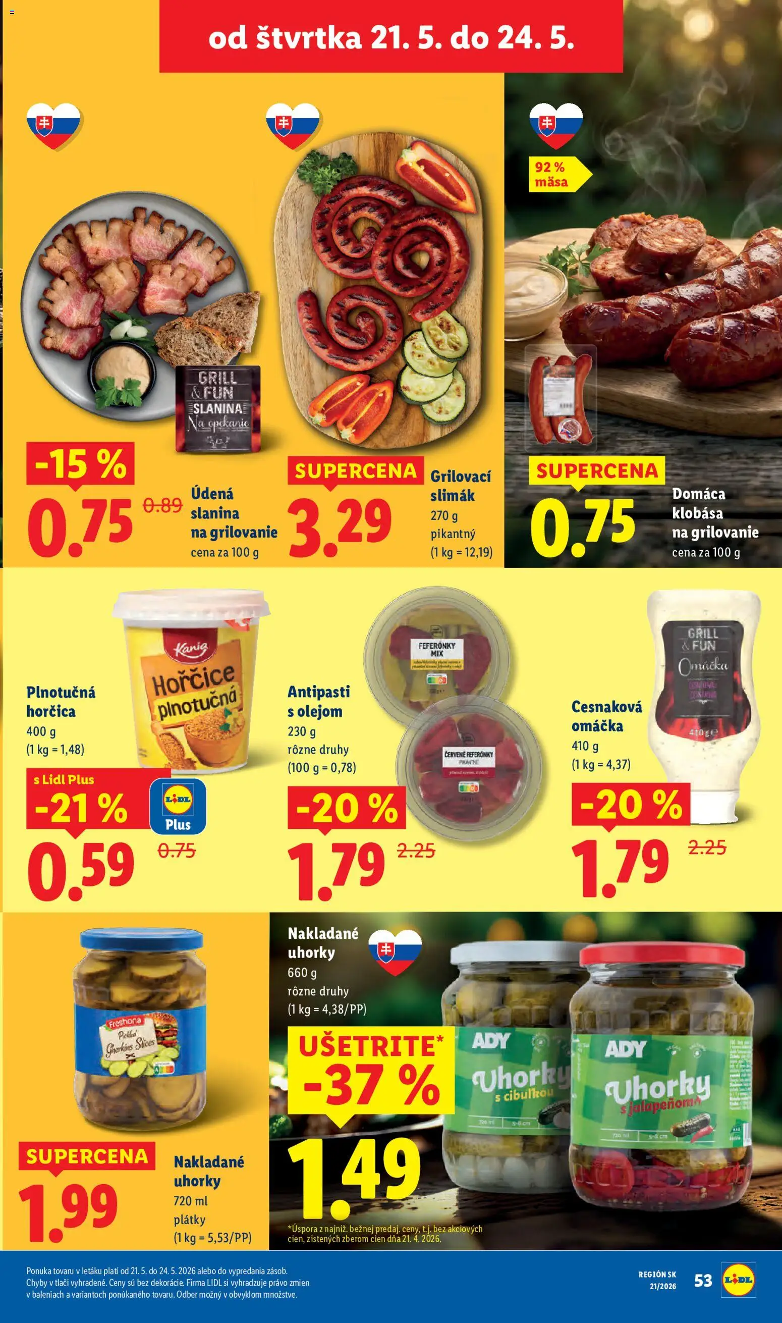 Nové Lidl akcie – leták je platný od 18.05.2026 | Strana: 63 | Produkty: Feferónky, Slanina, Klobása, Omáčka