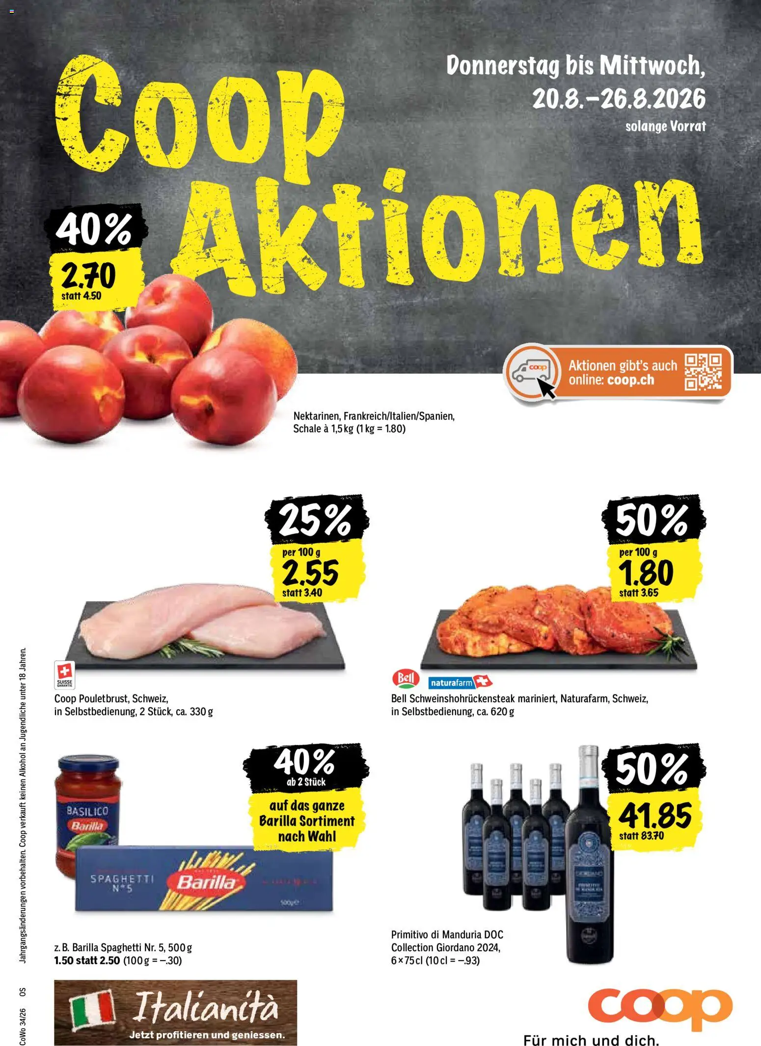 Coop aktionen – gültig ab 20.08.2026 | Seite: 1 | Produkte: Barilla