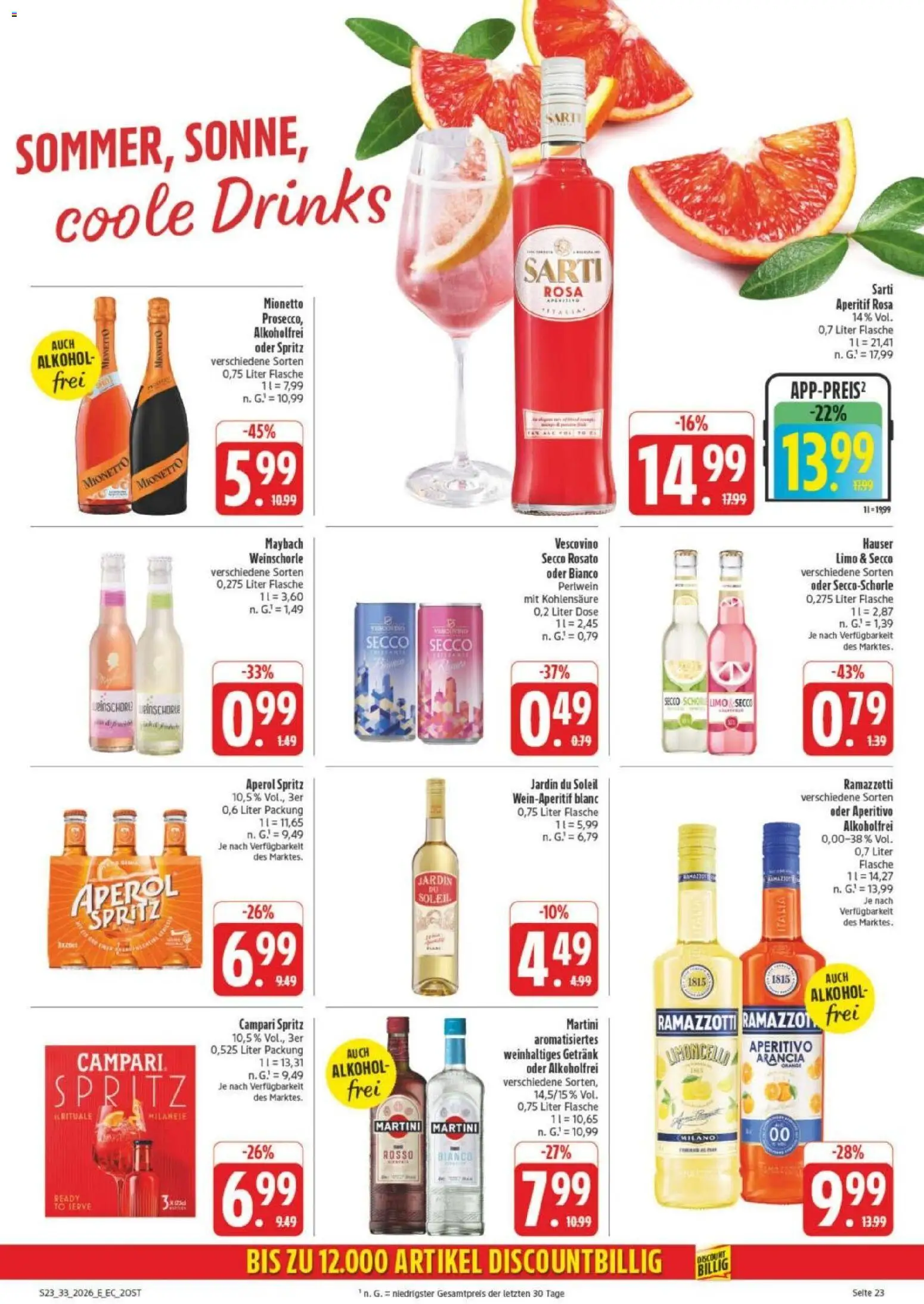 Edeka Prospekt Leipzig – gültig ab 10.08.2026 | Seite: 31 | Produkte: Martini, Campari, Weinschorle, Alkohol