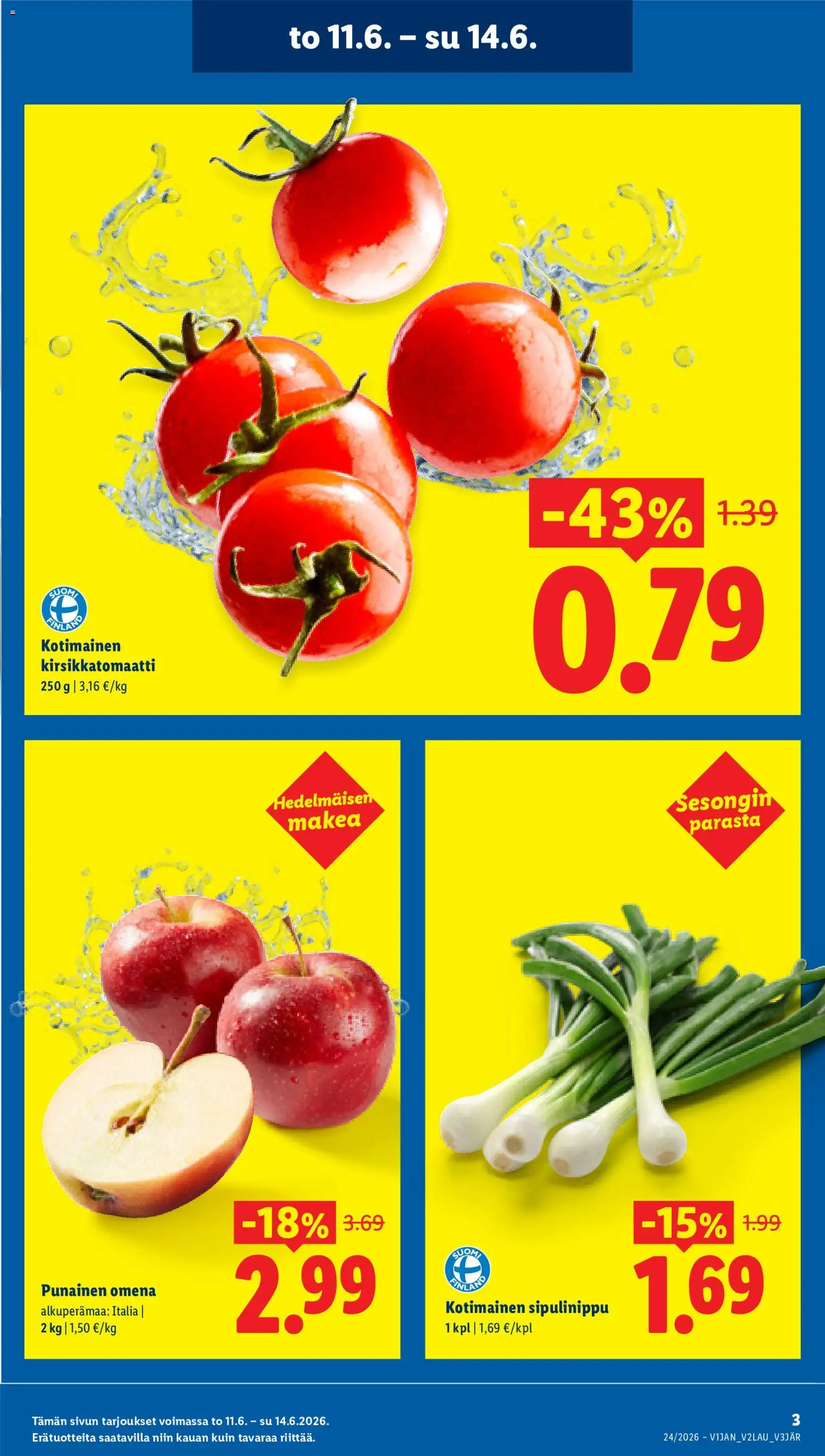 Lidl tarjoukset - Tampere – voimassa 11.06.2026 alkaen | Sivu: 3 | Tuotteet: Kirsikkatomaatti