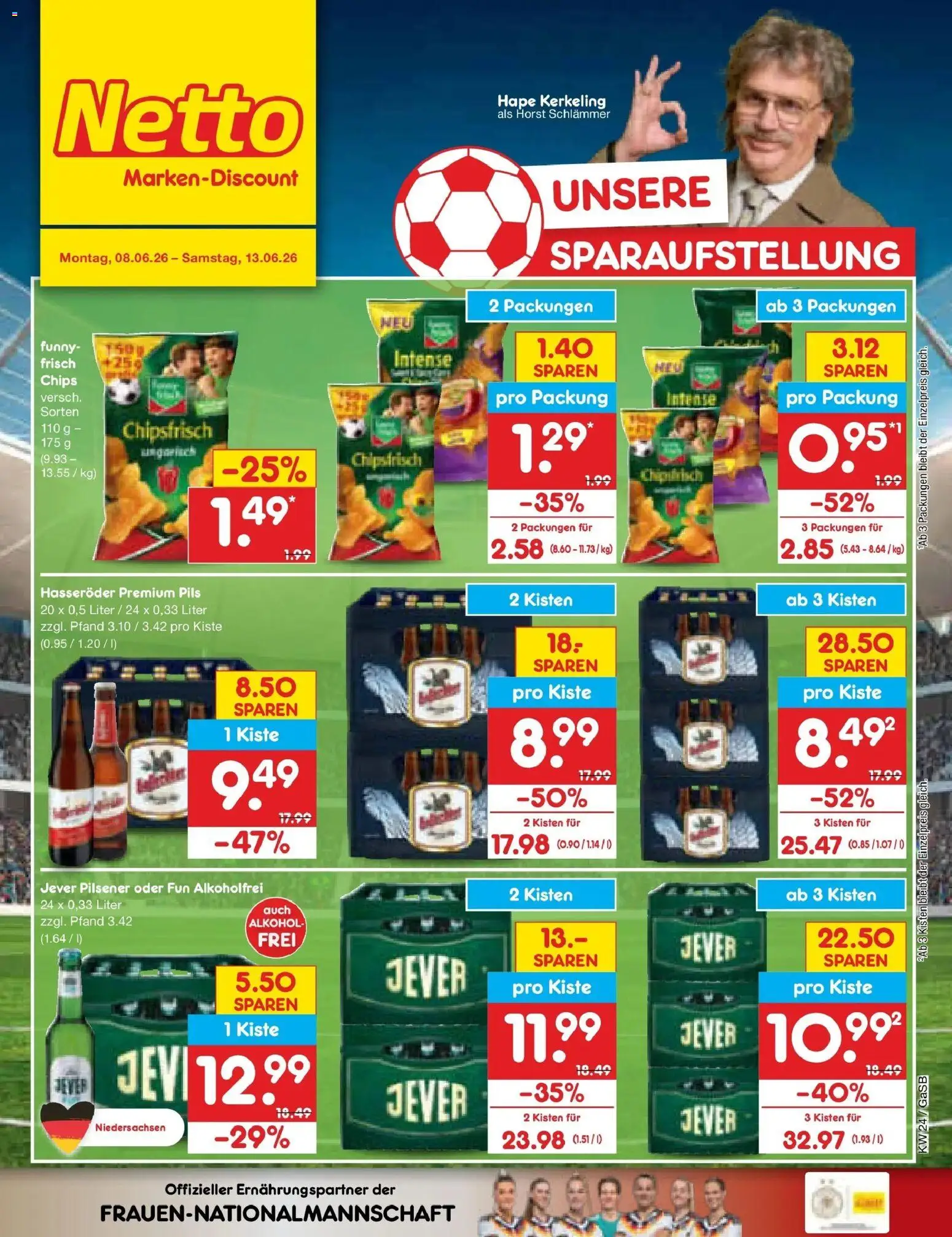 Netto Marken-Discount Prospekt Bremen-Lesum – gültig ab 08.06.2026 | Seite: 3 | Produkte: Pils, Jever, Hasseröder, Chips