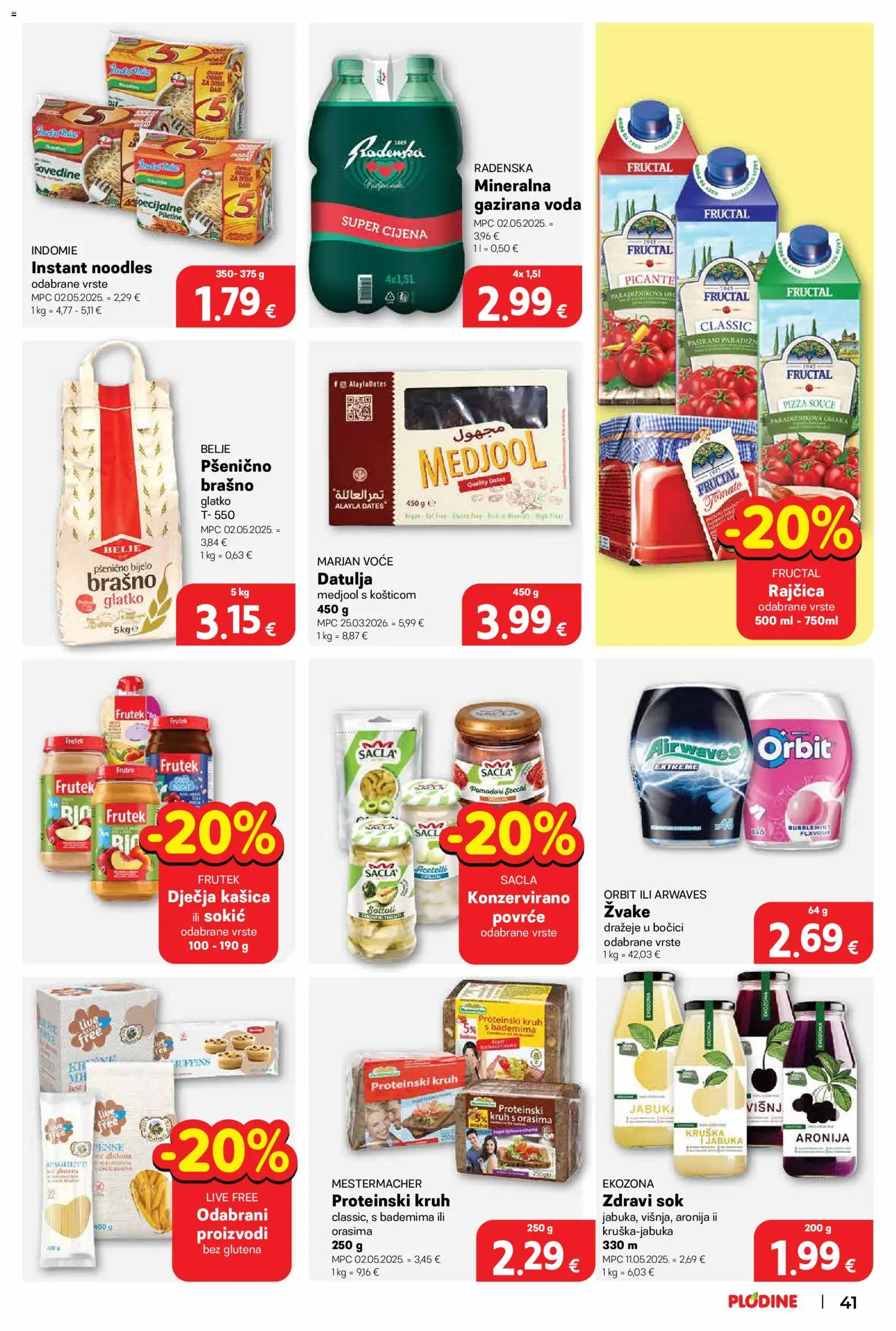 Plodine katalog | vrijedi od 18.06.2026 | Stranica: 41 | Proizvodi: Sok, Brašno, Voće, Datulja