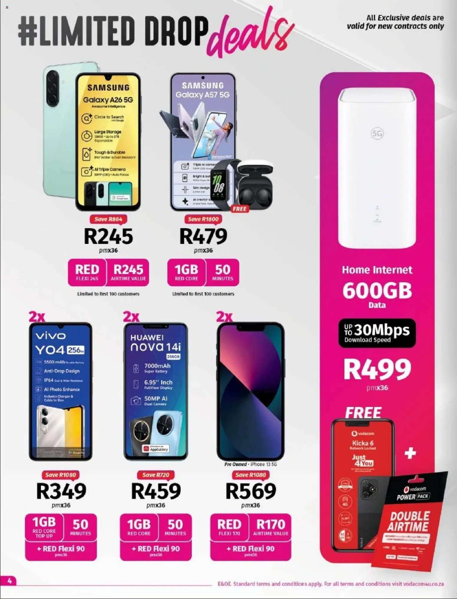 New Vodacom catalogue – valid from 02.04.2026 | Page: 4 | Products: Sim, Camera, Cable, Battery