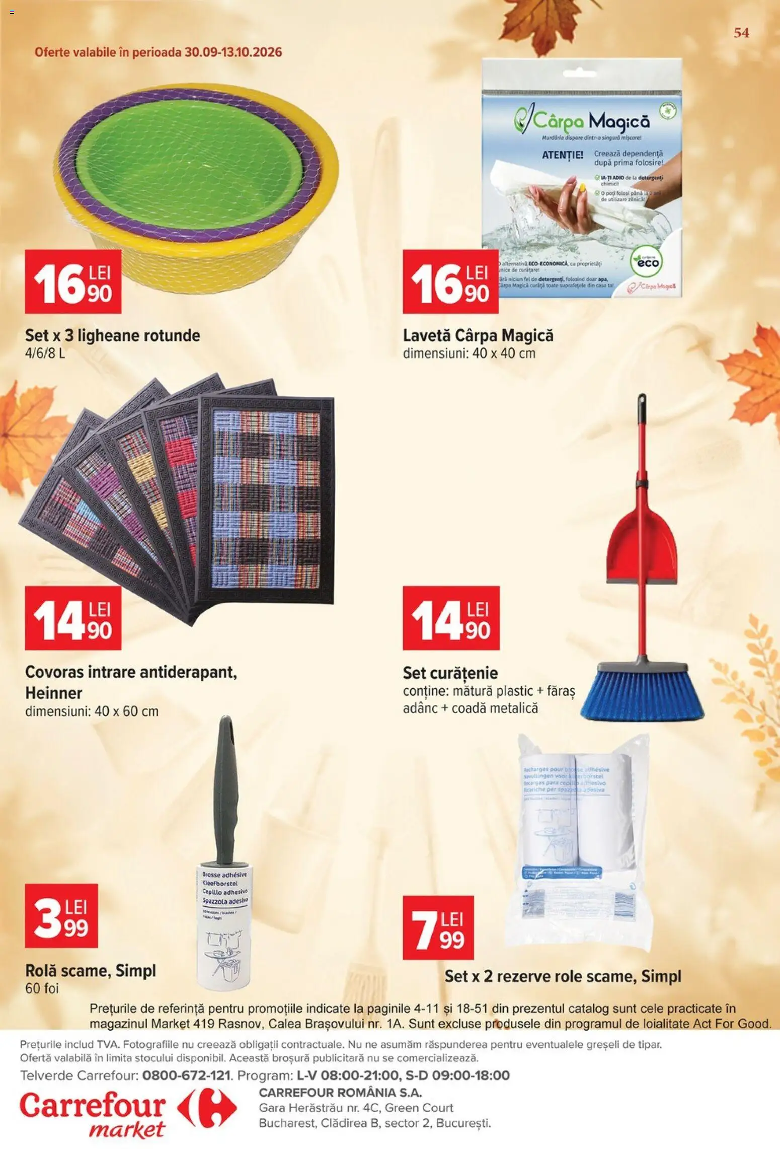 Noul catalog Carrefour – valabil de la 30.09.2026 | Pagină: 54 | Produse: Pară, Mătură, Covoraș Intrare, Faras