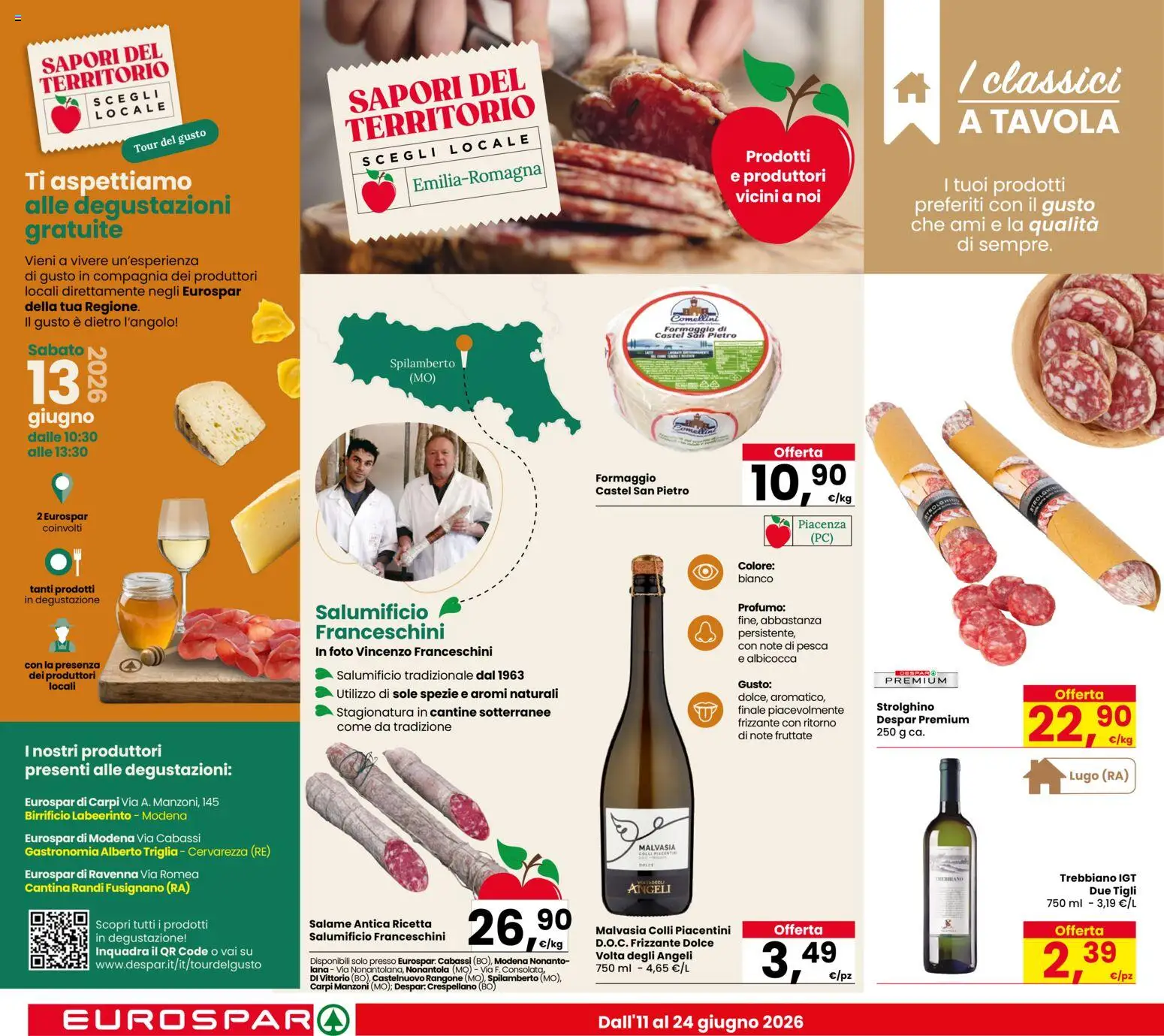 Volantino Eurospar del 11.06.2026 | Pagina: 10 | Prodotti: Salame, Spezie, Pesca, Profumo