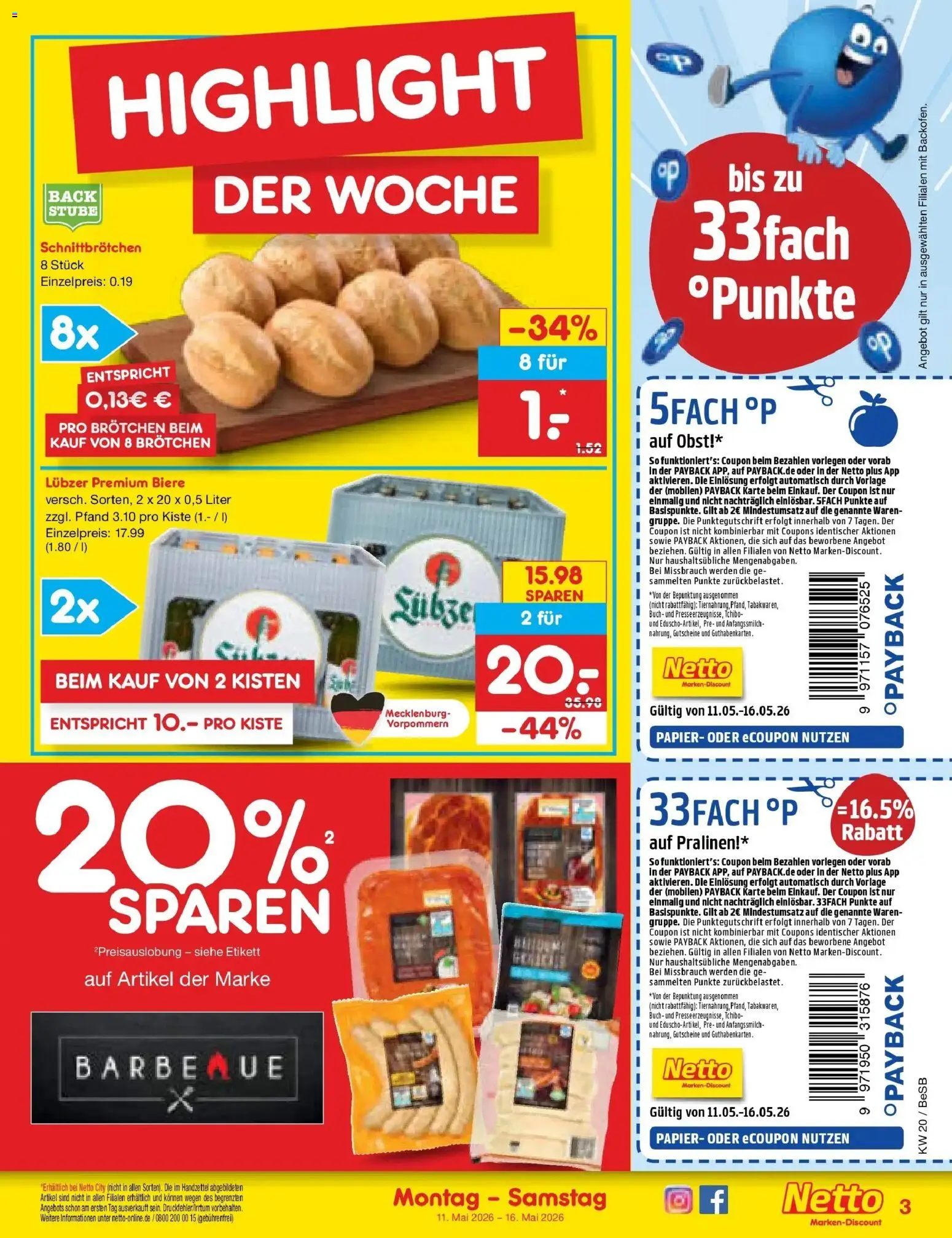 Netto Marken-Discount Prospekt Kremmen	 – gültig ab 10.05.2026 | Seite: 3 | Produkte: Obst, Lubzer