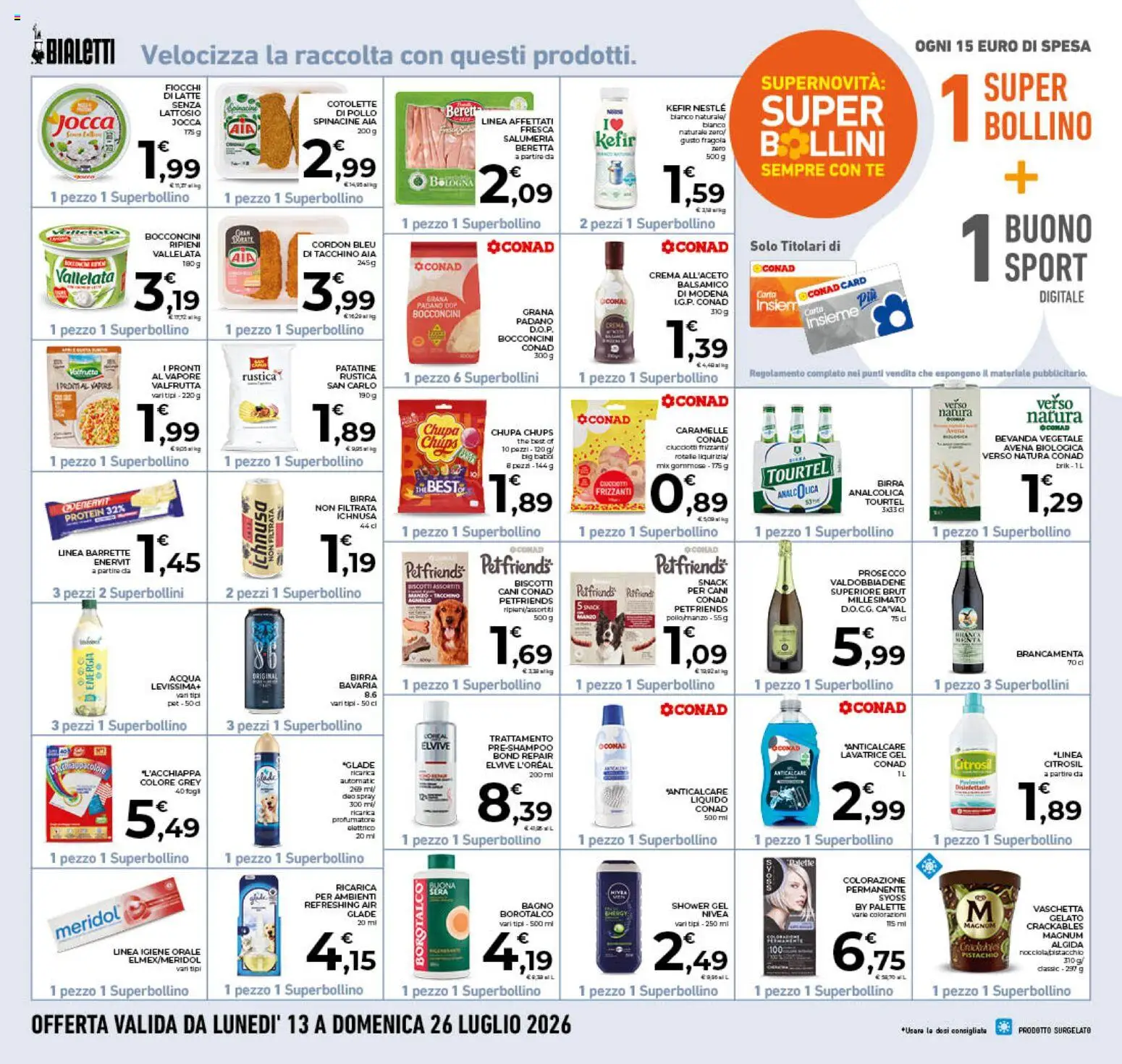 Volantino Conad del 15/07/2026 | Pagina: 22 | Prodotti: Birra, Anticalcare, Acqua, Lavatrice