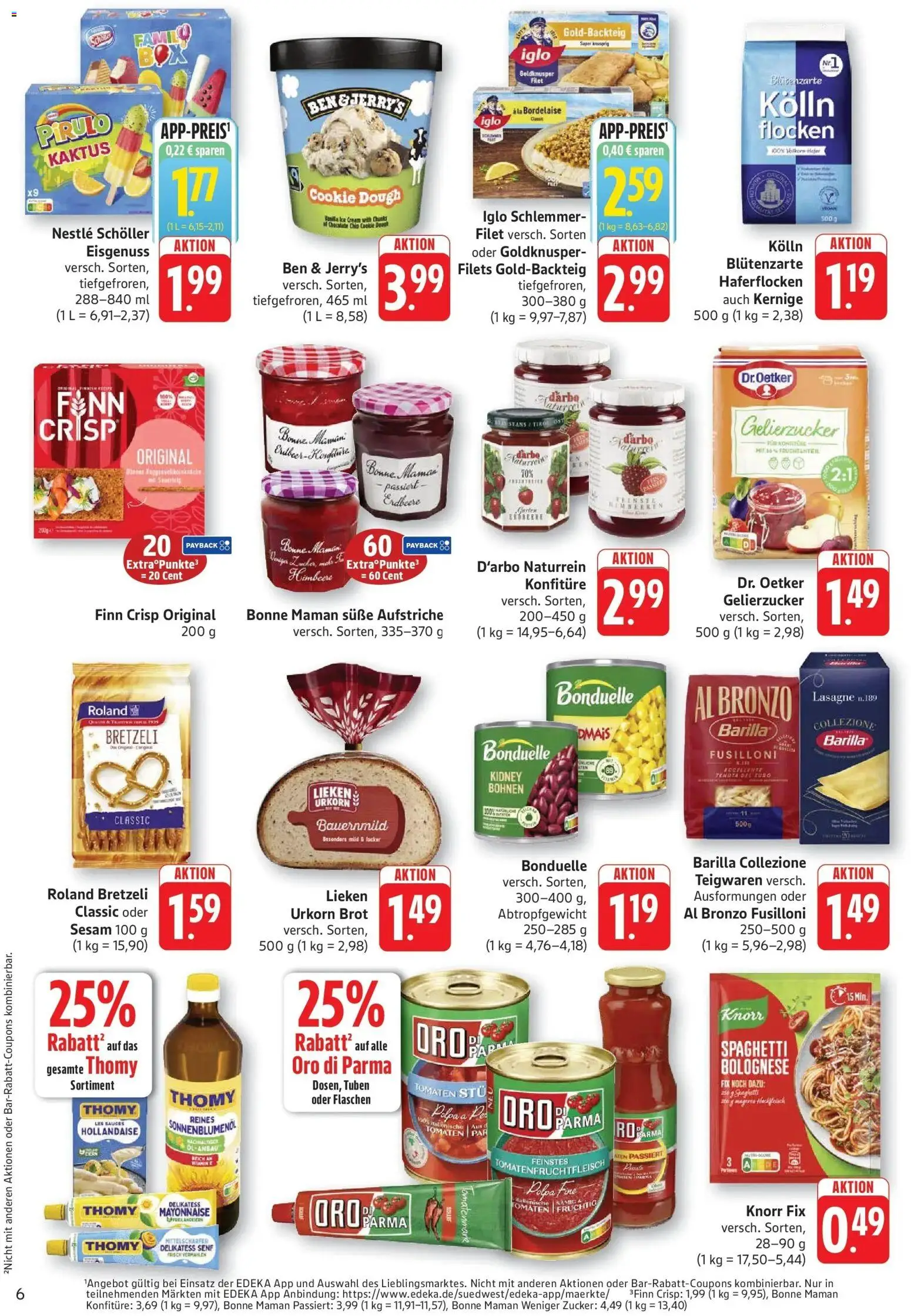 Edeka prospekt Kröppen – gültig ab 08.06.2026 | Seite: 6 | Produkte: Knorr fix, Iglo, Mayonnaise, Pasta