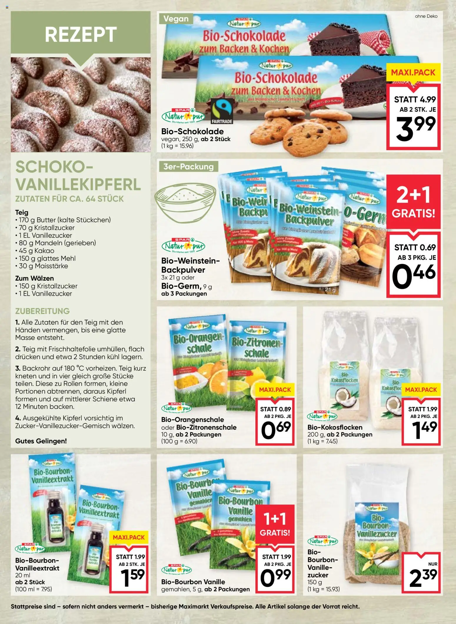Maximarkt Beilage gültig ab 22.10.2026 | Seite: 12 | Produkte: Backpulver, Butter, Kristallzucker, Bourbon