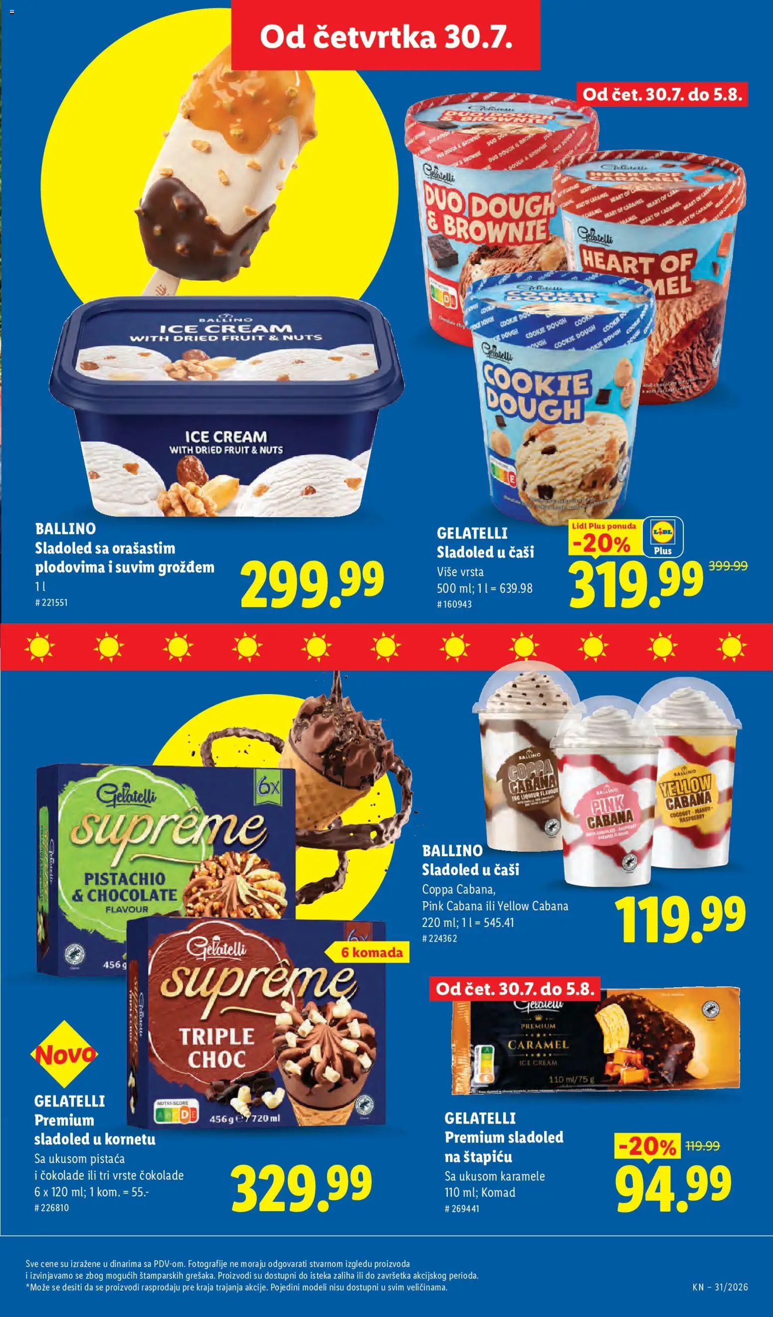 Lidl katalog - važi od 30.07.2026 | Strana: 47 | Proizvode: Sladoled, Sladoled na štapiću, Brownie