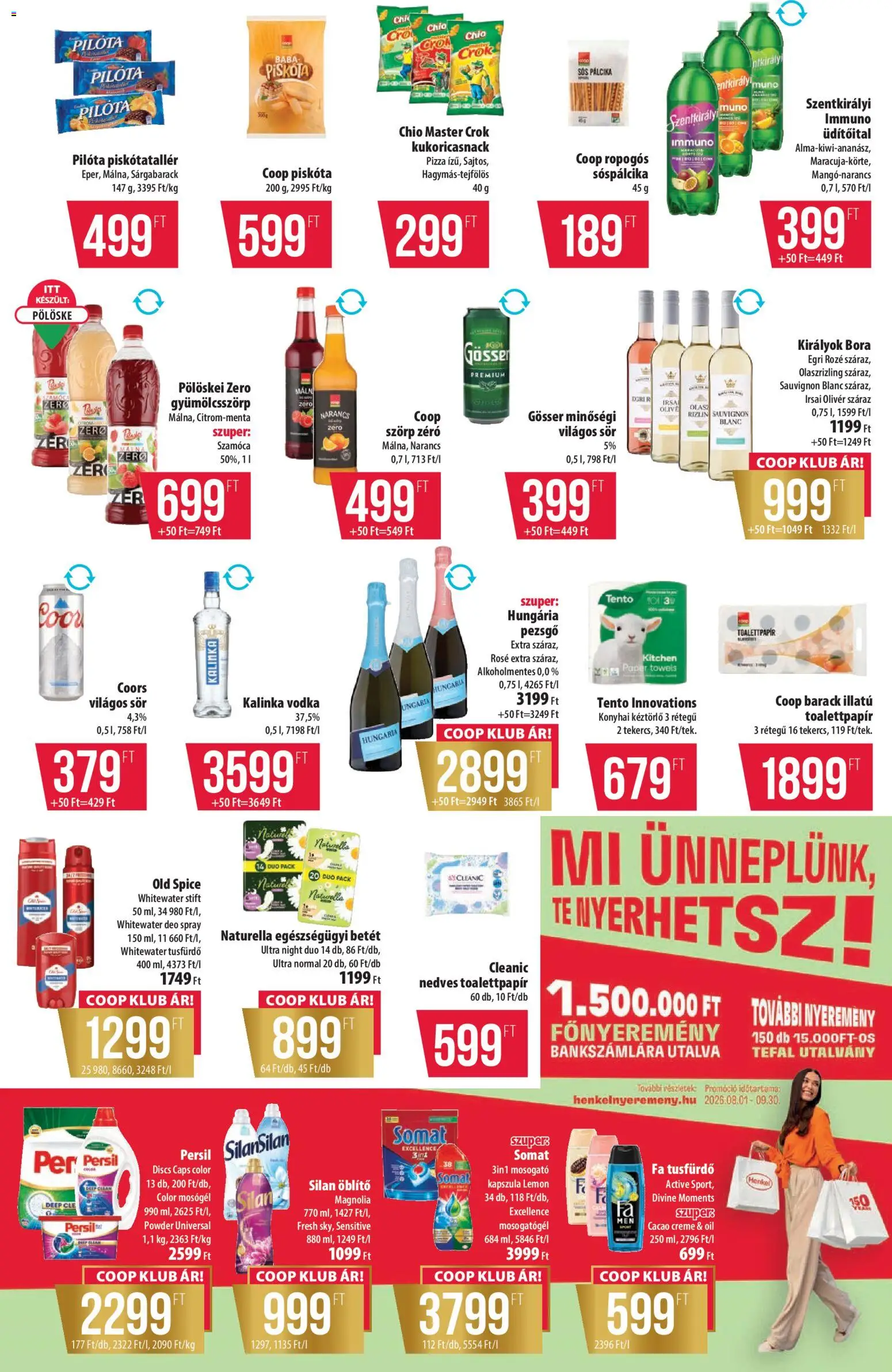 COOP akciós ujság - amely érvényes a következő dátumtól: 2026.07.30. | Oldal: 7 | Termékek: Szörp, Gösser, Tusfürdő, Vodka