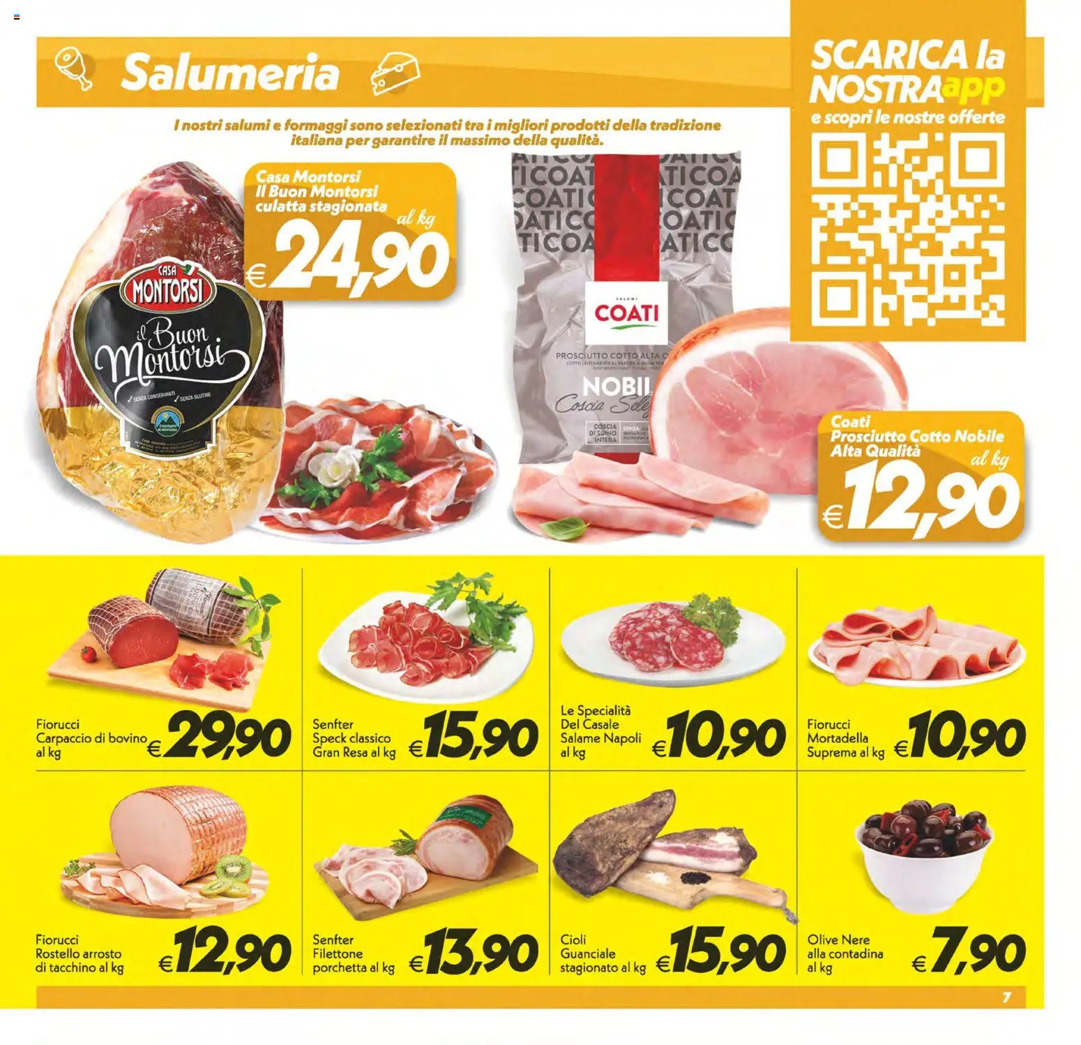 Volantino SuperConveniente del 13/10/2026 | Pagina: 7 | Prodotti: Tacchino, Prosciutto, Mortadella, Guanciale