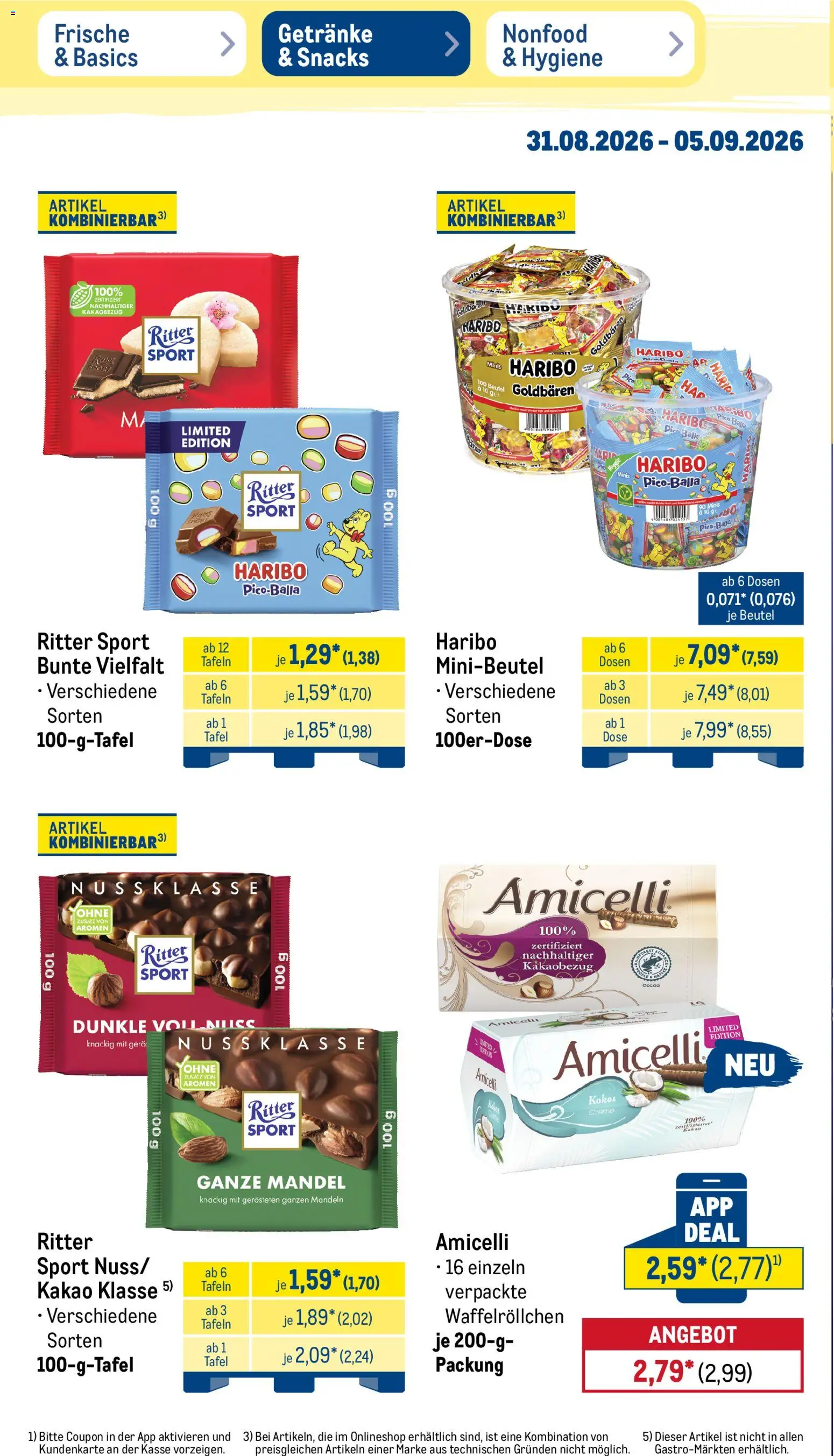 Metro Prospekt – gültig ab 31.08.2026 | Seite: 24 | Produkte: Haribo, Ritter sport, Mandeln, Creme