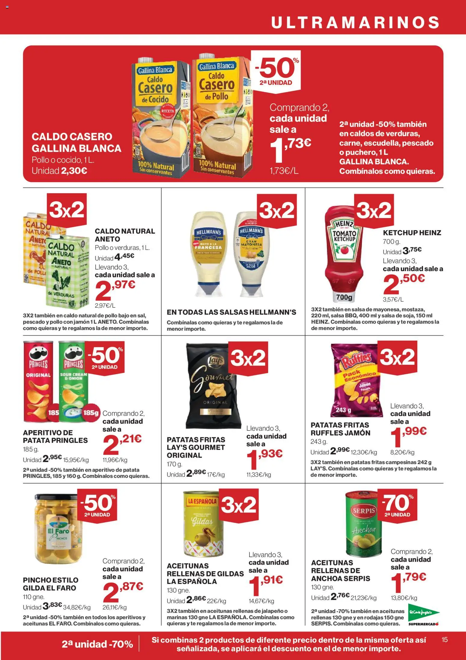 El Corte Inglés ofertas │ válido desde el 26/08/2026 | Página: 15 | Productos: Aceitunas, Verduras, Kétchup, Patatas fritas