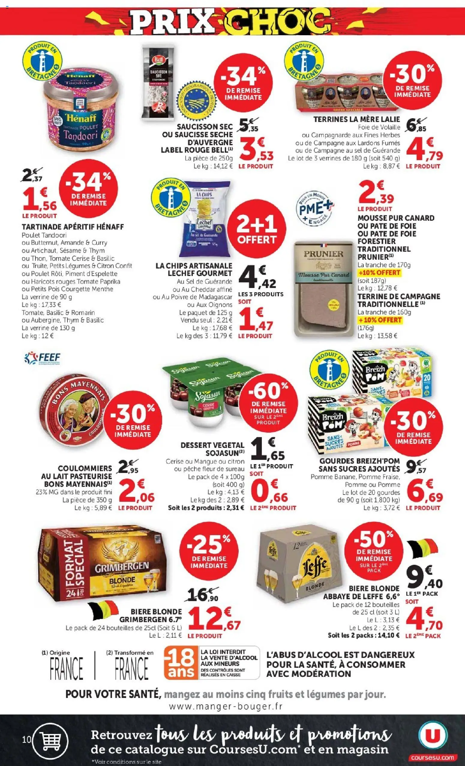 {H1} | Page: 10 | Produits: Leffe, Paprika, Dessert végétal, Thym