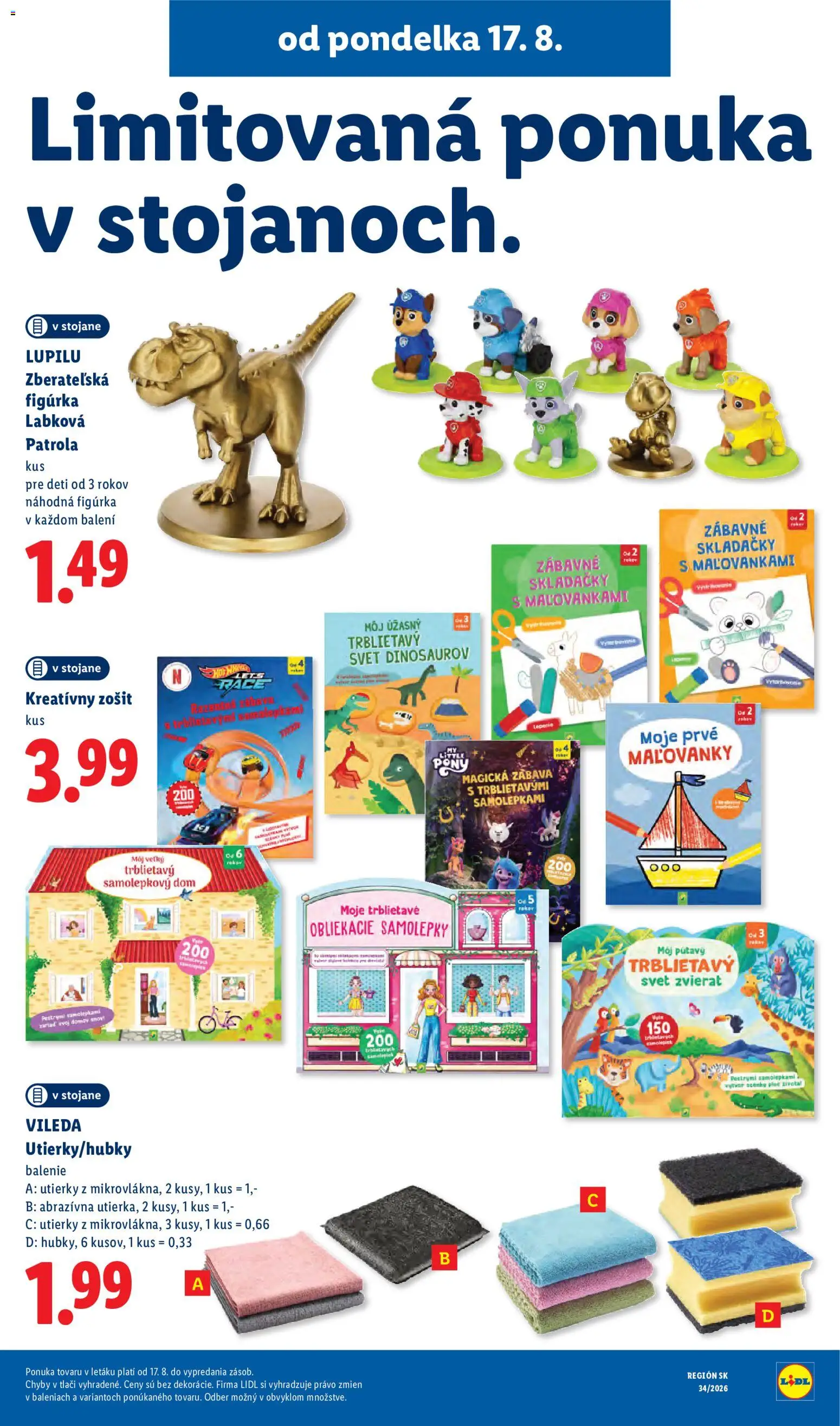 Nové Lidl akcie – leták je platný od 17.08.2026 | Strana: 61 | Produkty: Tablet, Zošit, Utierky