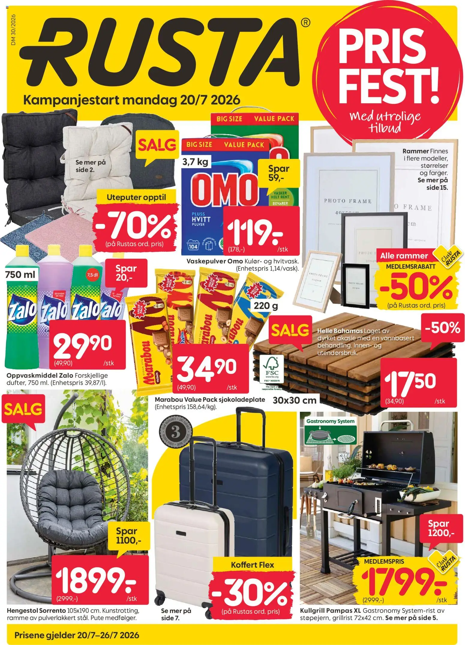 {H1} | Side: 1 | Produkter: Vaskepulver, Koffert, Cvetje, Grill