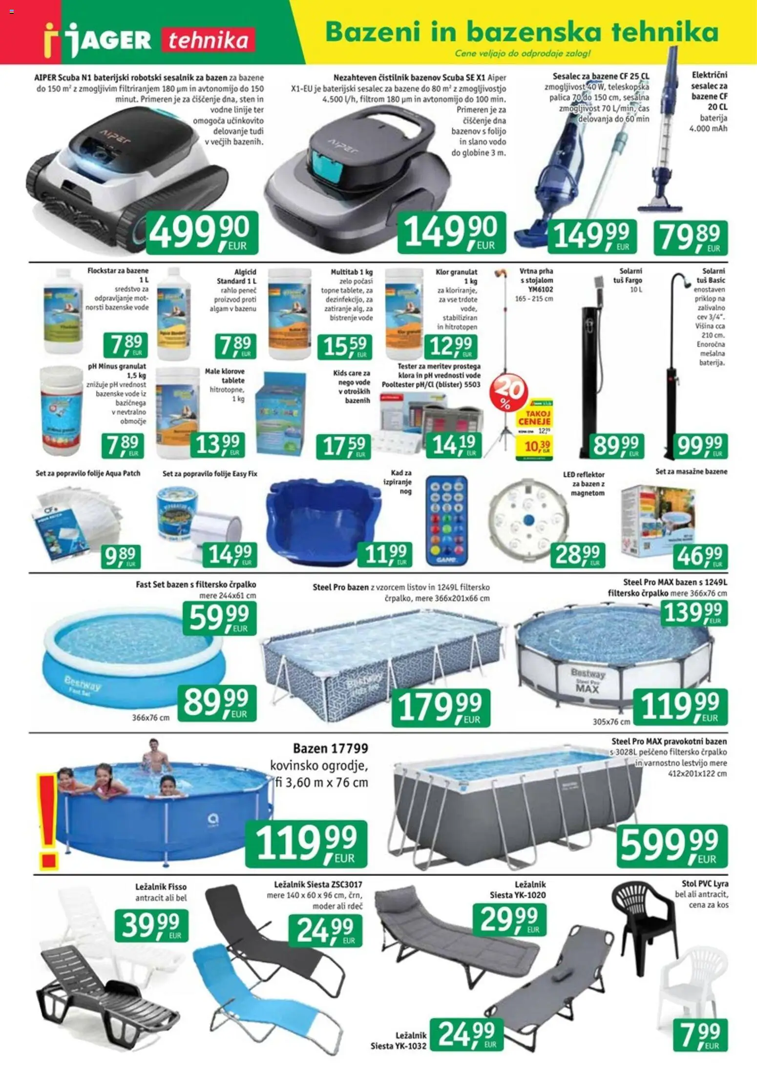 Novi Jager katalog ponudbe – veljaven od 08.07.2026 | Stran: 8 | Izdelki: Baterija, Bazen, Stol, Kos