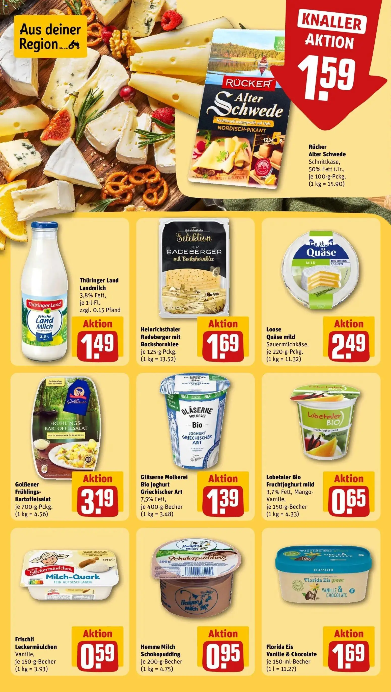 Rewe Prospekt Hohen Neuendorf Ot Bergfelde	 – gültig ab 12.04.2026 | Seite: 19 | Produkte: Milch, Joghurt, Mango, Eis