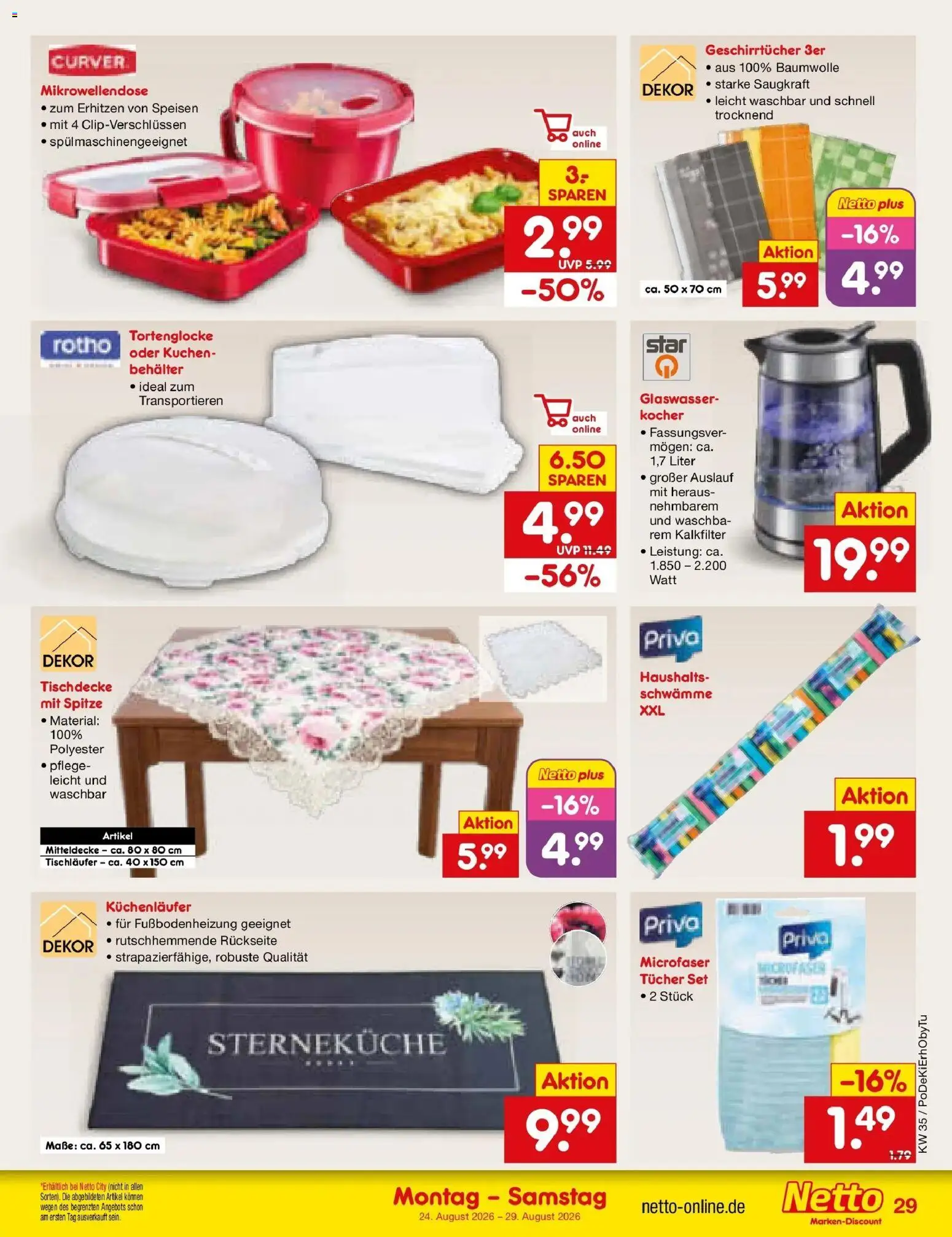 Netto Marken-Discount Prospekt Bad Friedrichshall (ab 24.08.2026) » Angebote | Seite: 41 | Produkte: Kocher, Schwämme, Kuchen