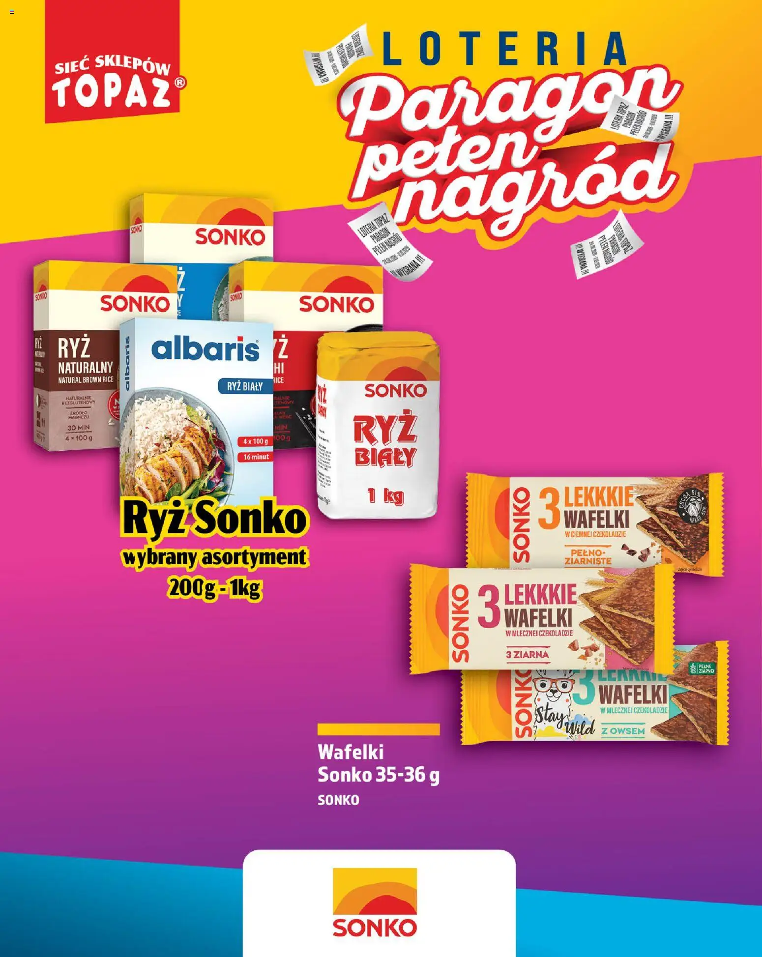 Topaz gazetka - Loteria Paragonowa od 24.08.2026 | Strona: 50 | Produkty: Ryż biały, Wafelki, Ryż