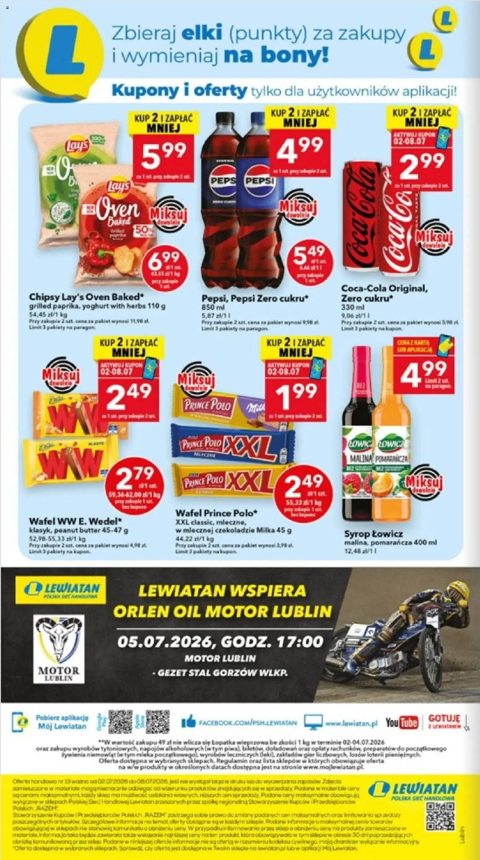 Lewiatan gazetka - Lublin od 02.07.2026 | Strona: 8 | Produkty: Malina, Chipsy, Pepsi, Lays