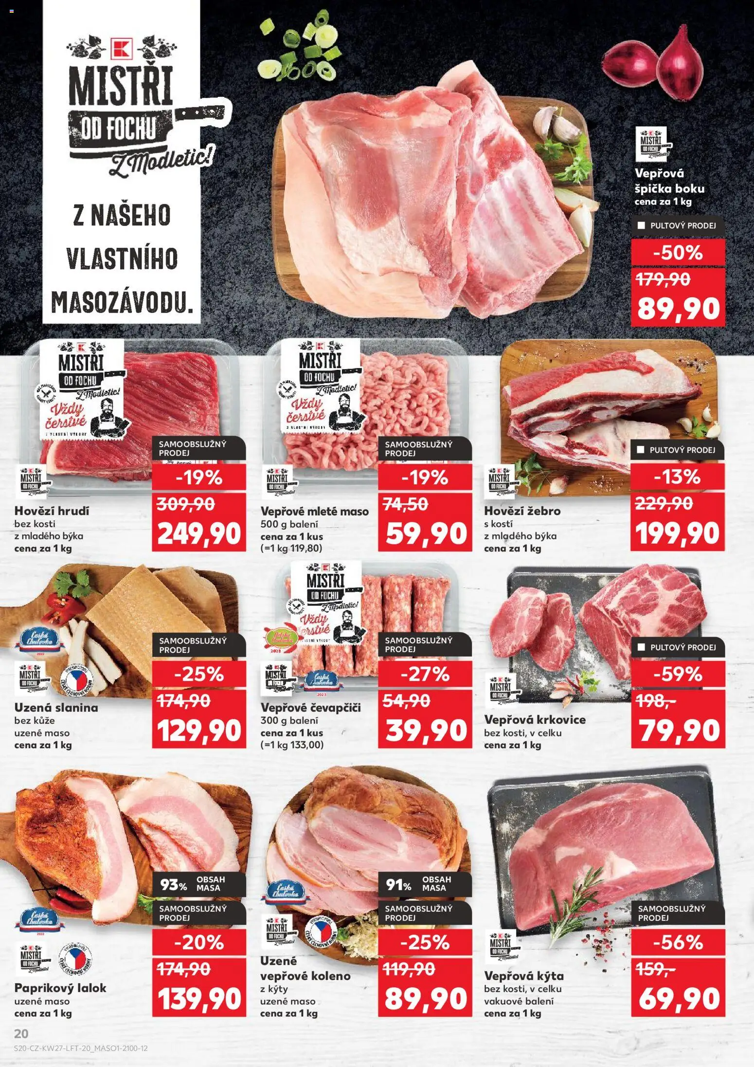 Kaufland leták - Plzeň od 01.07.2026 | Strana: 20 | Produkty: Vepřové koleno, Paprika, Kýta, Slanina