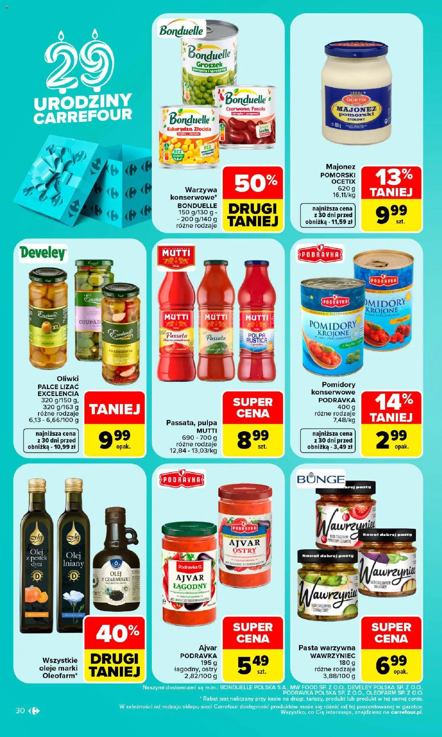 Carrefour gazetka od 19.10.2026 | Strona: 30 | Produkty: Kukurydza, Ajvar, Olej, Passata