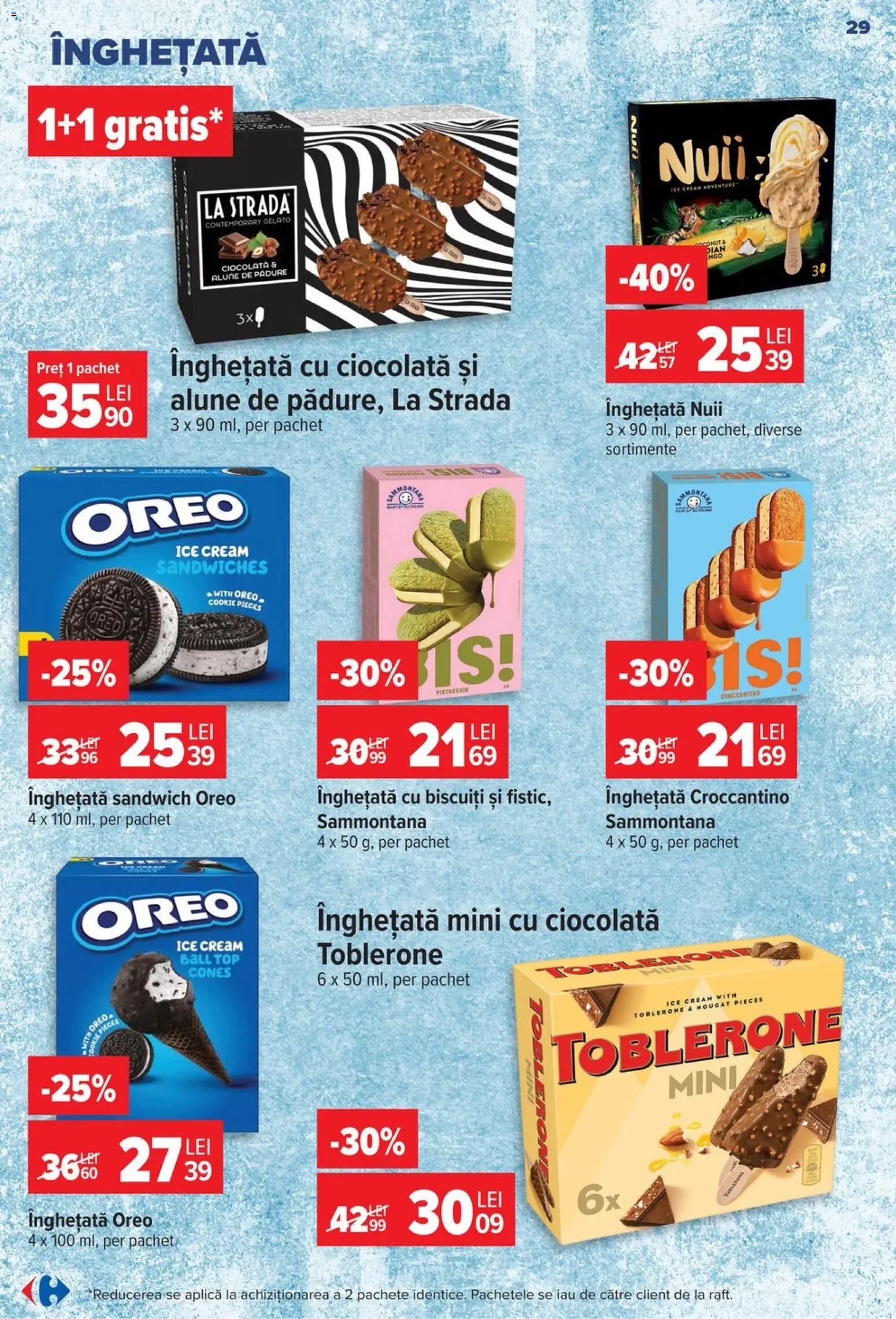 Noul catalog Carrefour – valabil de la 17.06.2026 | Pagină: 28 | Produse: Top, Alune, Ciocolată, Înghețată