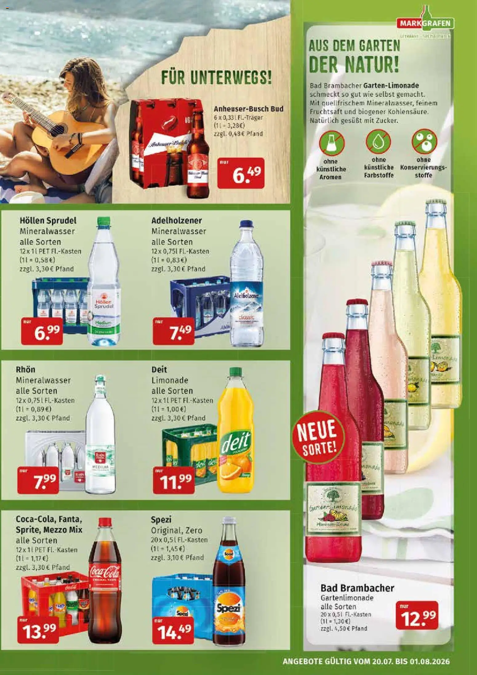 Markgrafen Prospekt – gültig ab 20.07.2026 | Seite: 3 | Produkte: Coca cola, Bad, Adelholzener, Limonade