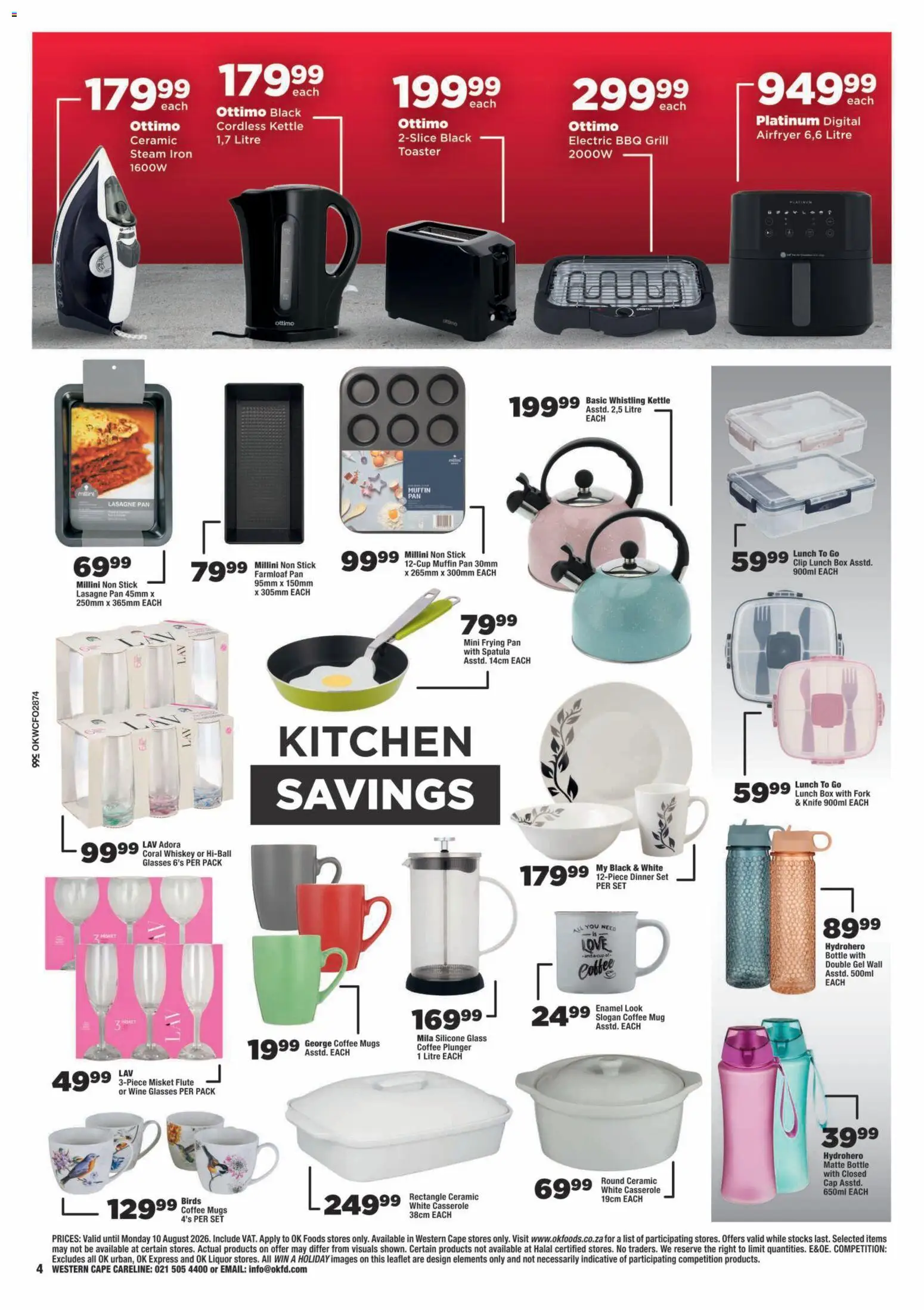 New OK Foods catalogue – valid from 24/07/2026 | Page: 4 | Products: Grill, Kettle, Coffee, Wine