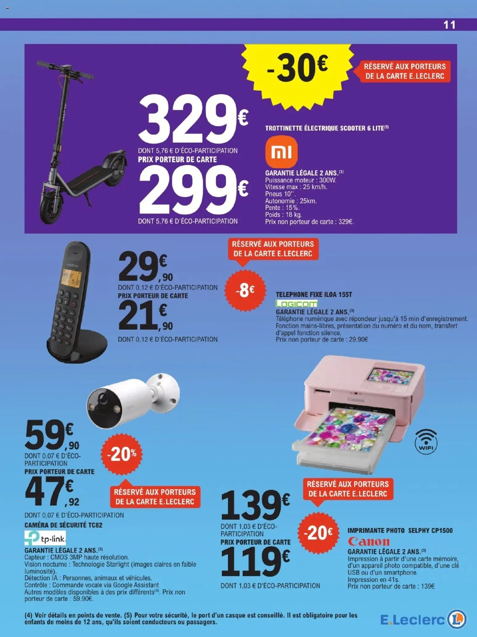 {H1} | Page: 11 | Produits: Téléphone, Appareil photo, Pneus, Trottinette électrique