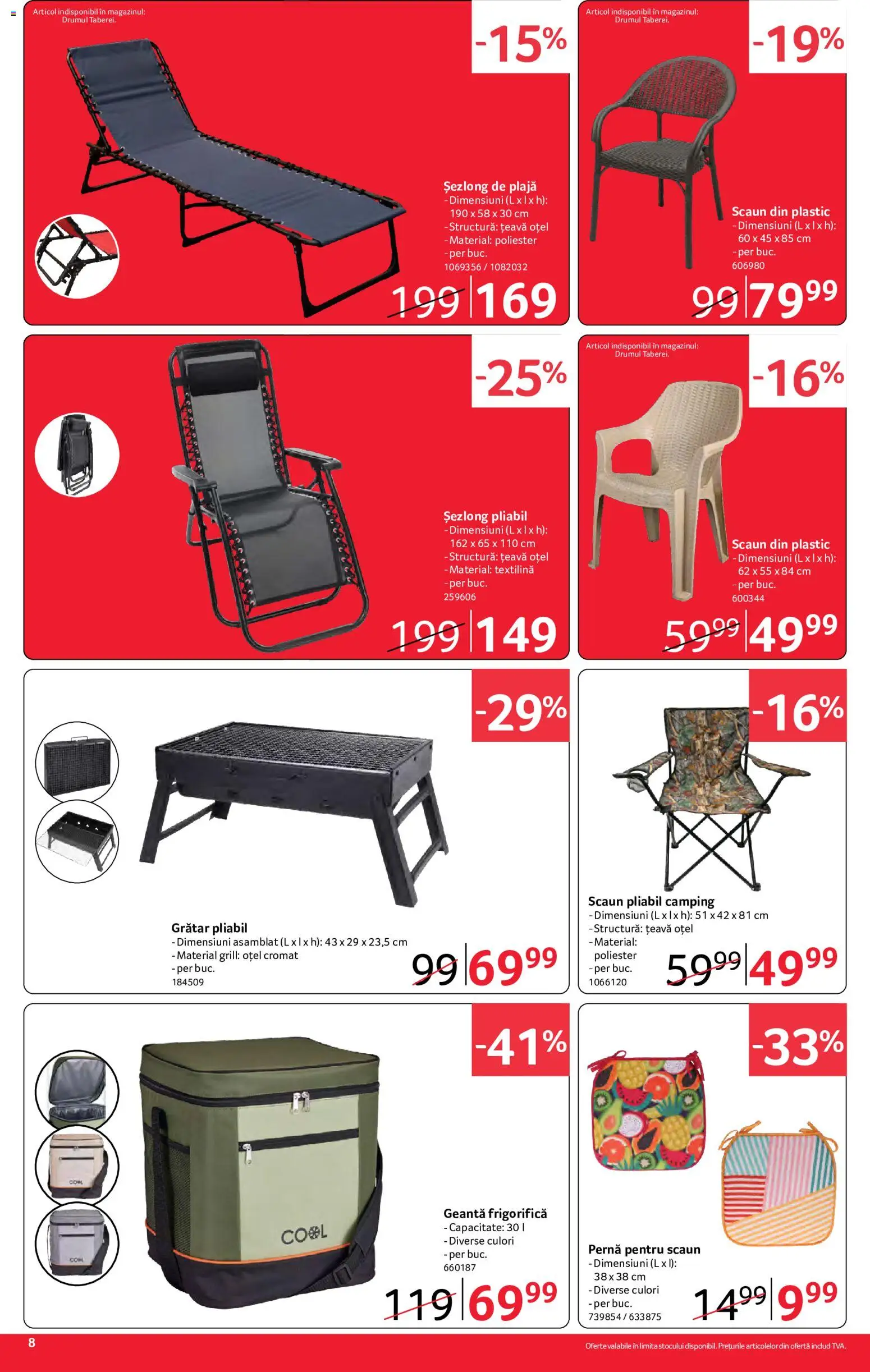Noul catalog Selgros – valabil de la 26.06.2026 | Pagină: 8 | Produse: Geantă, Pernă, Grătar, Șezlong