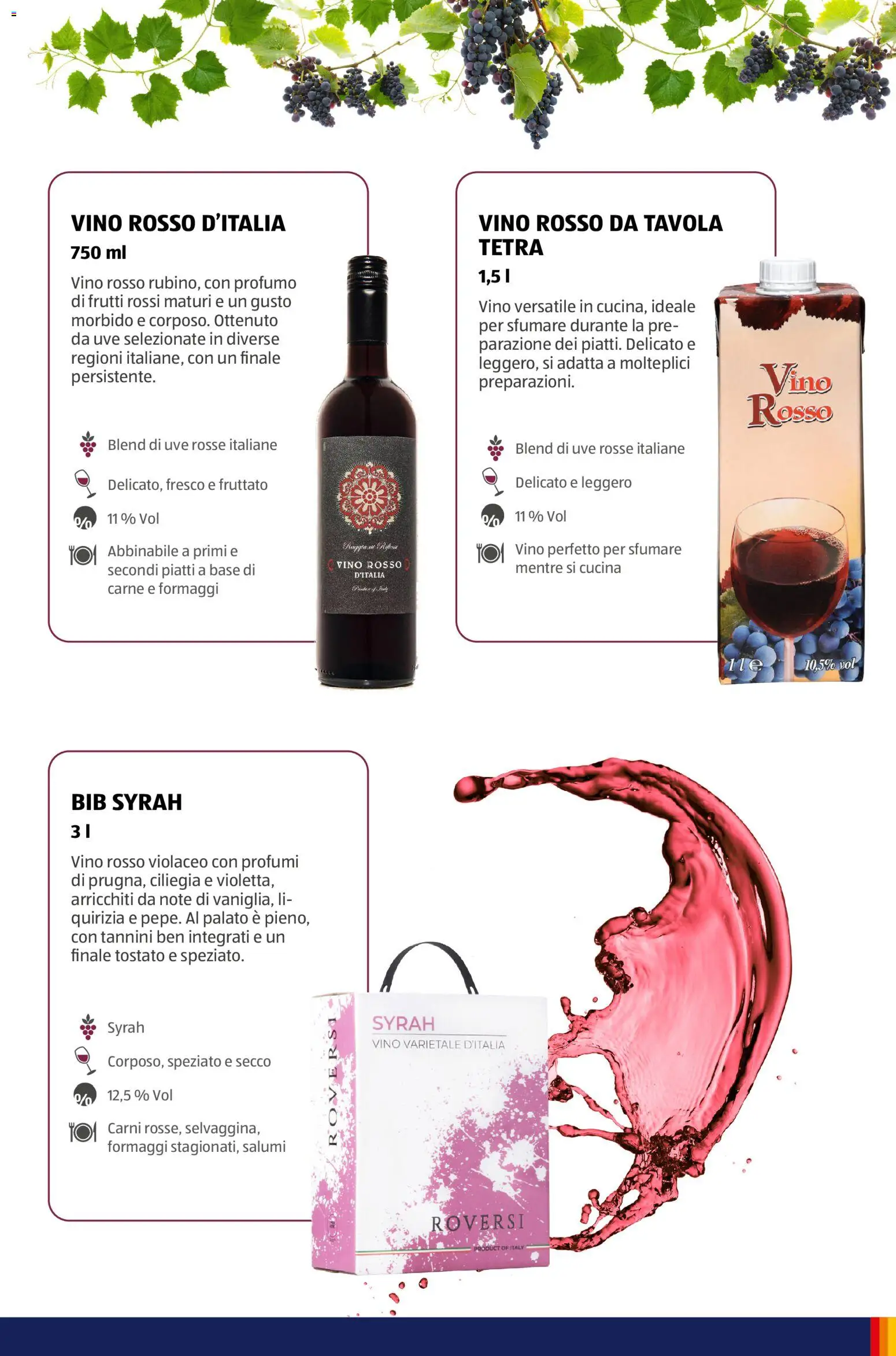 Volantino Aldi del 12/01/2026 | Pagina: 29 | Prodotti: Piatti, Vino, Carne, Vino rosso