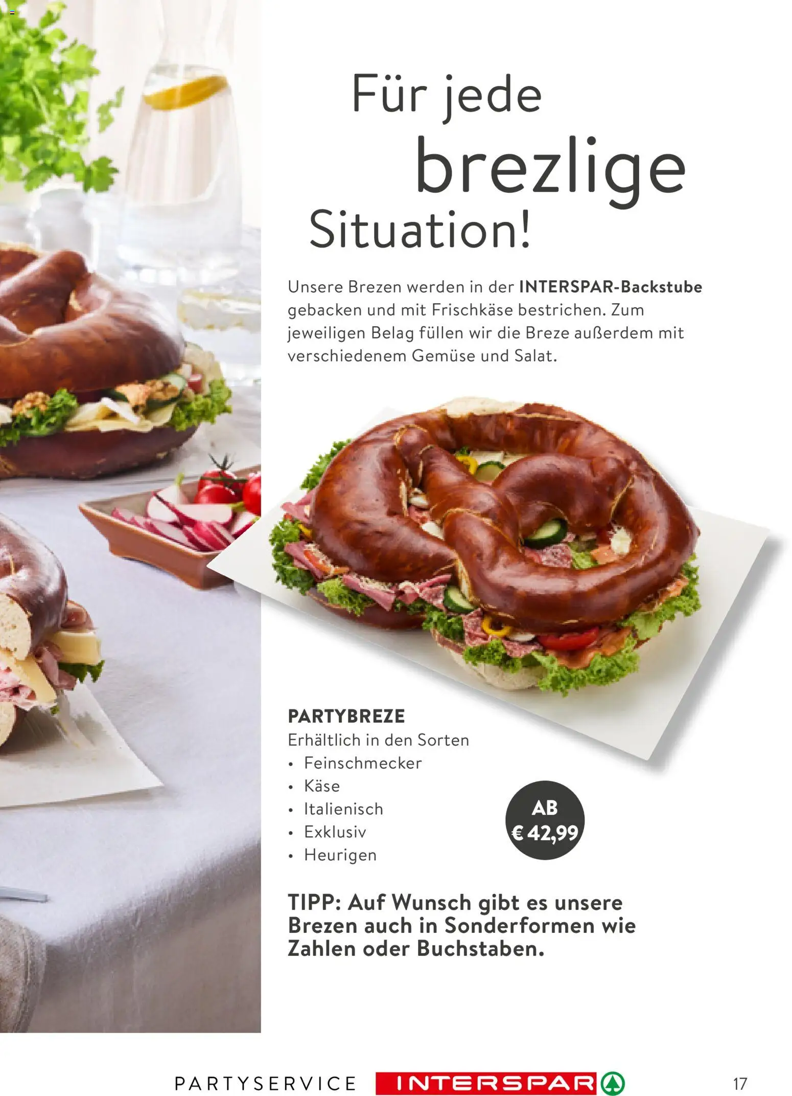 Interspar Partyservice gültig ab 01.06.2026 | Seite: 17 | Produkte: Gemüse, Käse