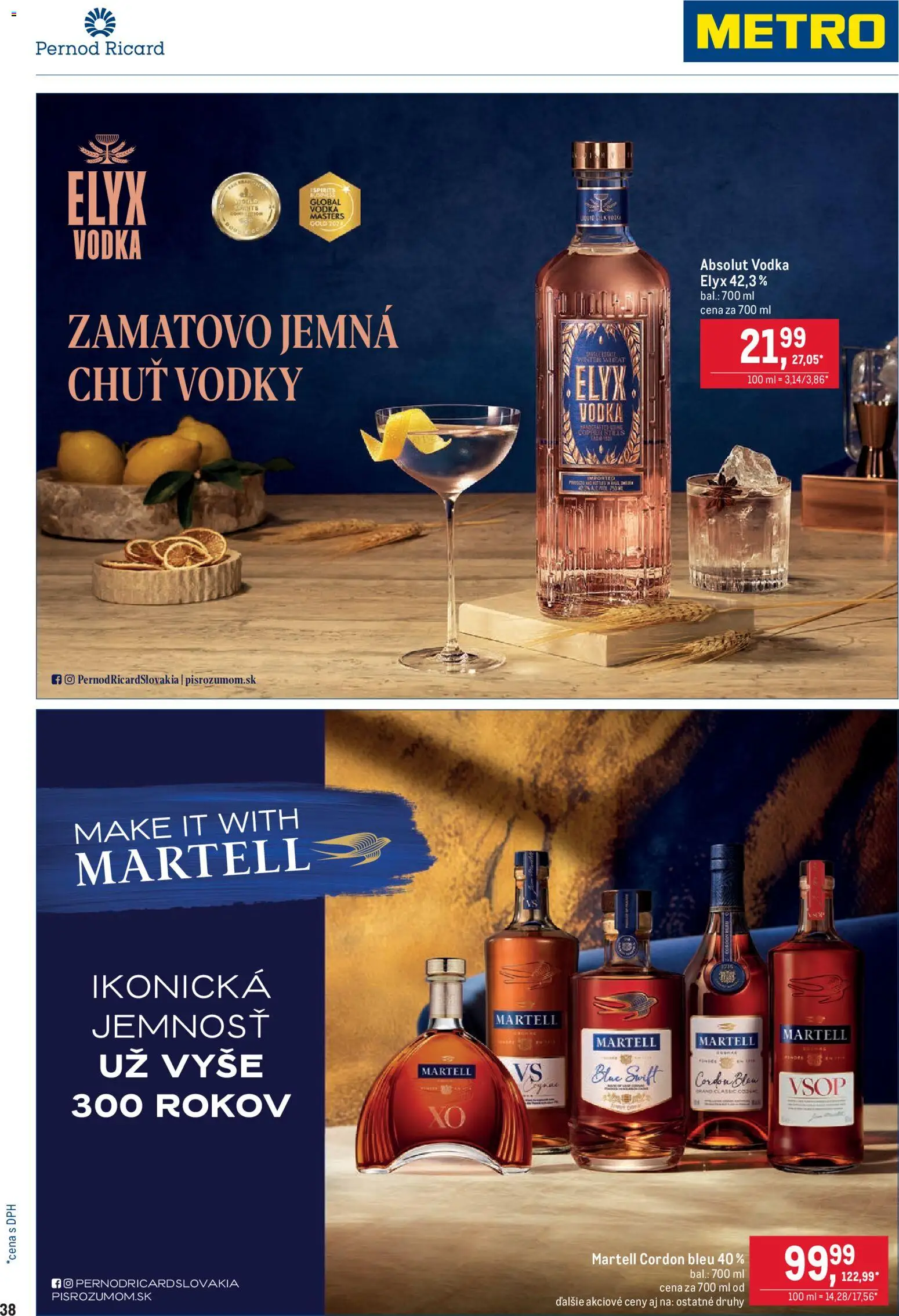 Nové Metro akcie – leták je platný od 26.08.2026 | Strana: 38 | Produkty: Vodka, Absolut vodka