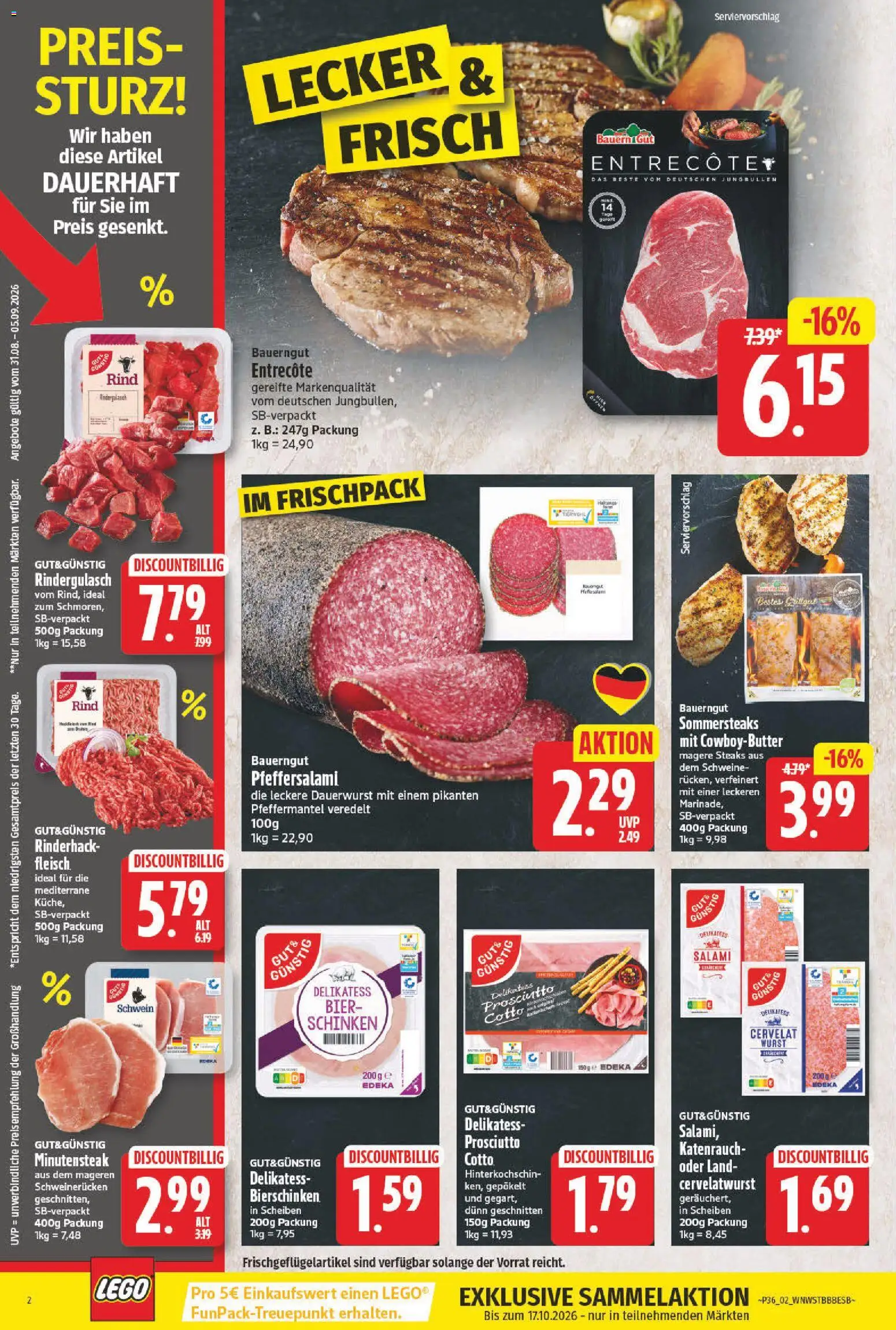 NP Discount Prospekt – gültig ab 31.08.2026 | Seite: 4 | Produkte: Bier, Schweinerucken, Salami, Schinken