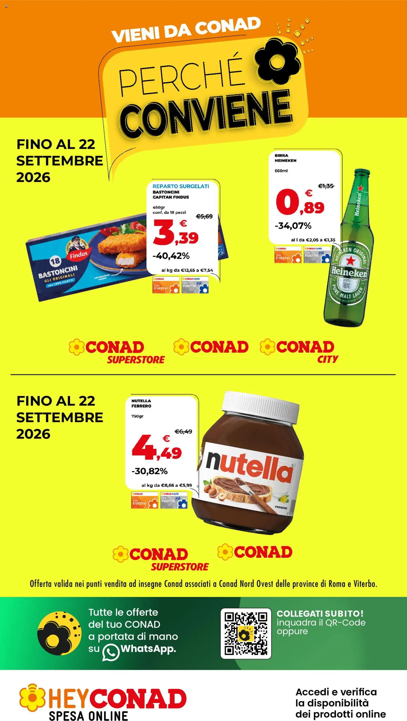 Volantino Conad del 09/09/2026 | Pagina: 1 | Prodotti: Birra, Birra Heineken, Nocciole, Heineken